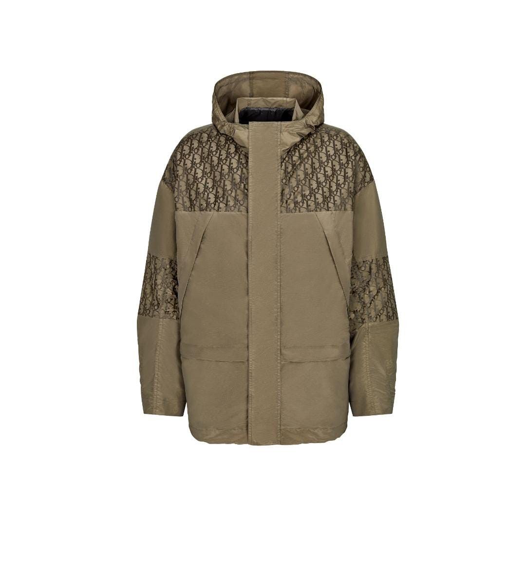 Dior Oversized Dior Oblique Hooded Parka Beige Size US M / EU 48-50 / 2 - 1 Thumbnail