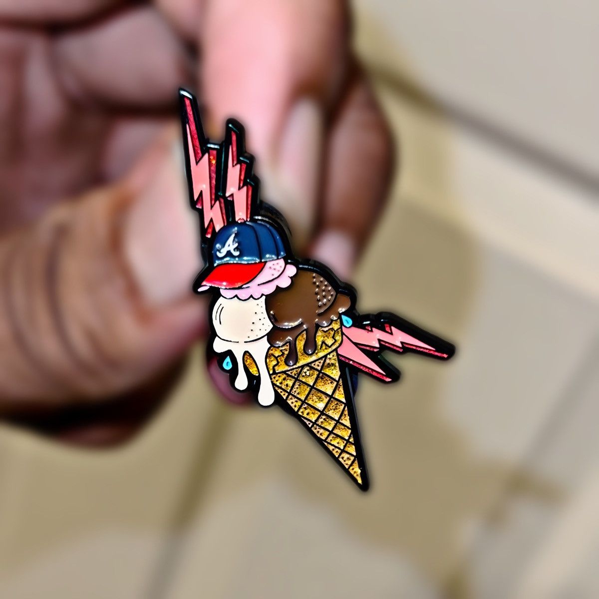 Hat Club × MyFitteds × New Era CapAHolics Neapolitan Atlanta Braves Fitted Hat Pin Topperz Size ONE SIZE - 16 Thumbnail