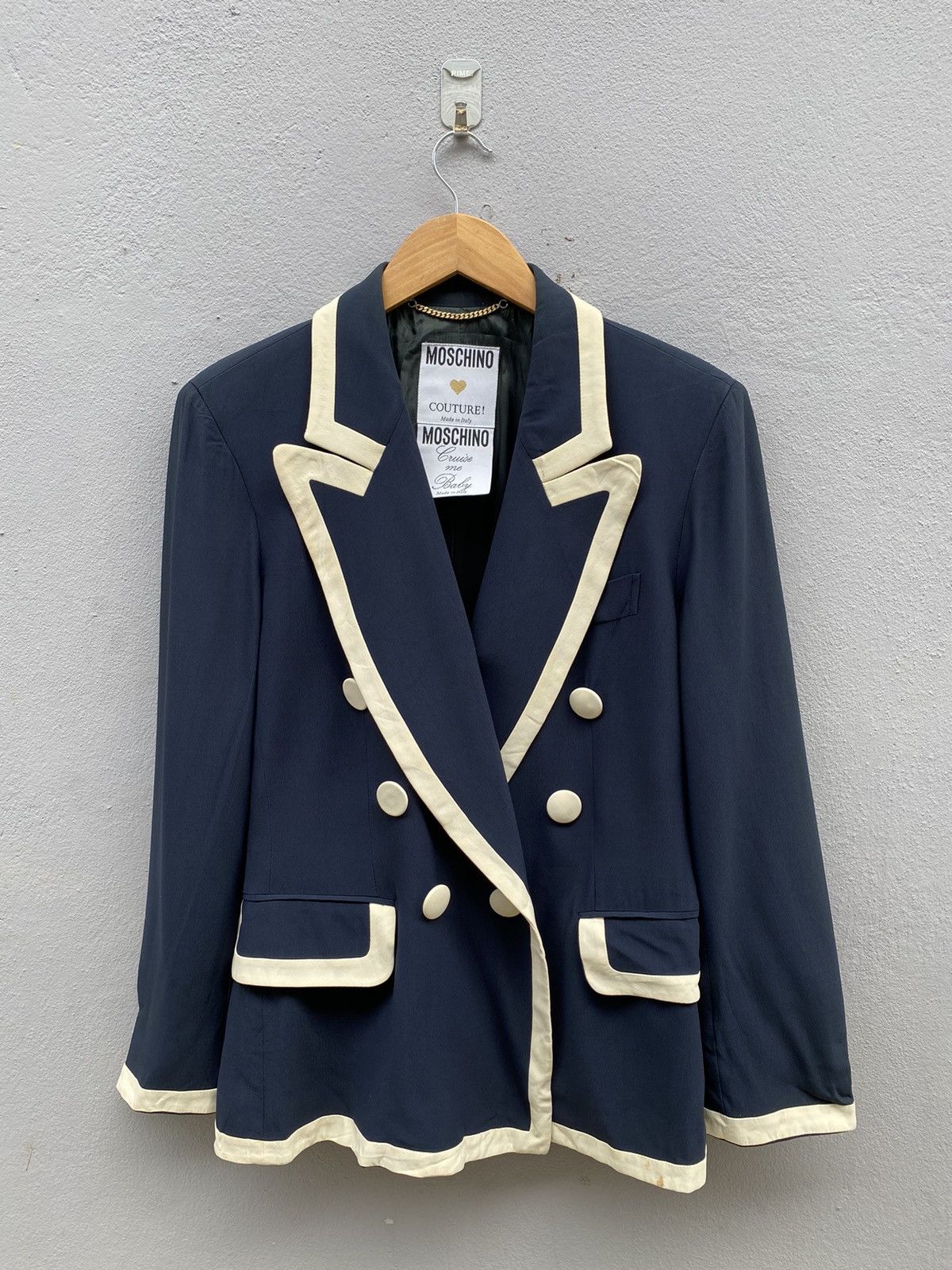Moschino authentic moschino couture double collar luxury blazer Size 38R - 2 Thumbnail