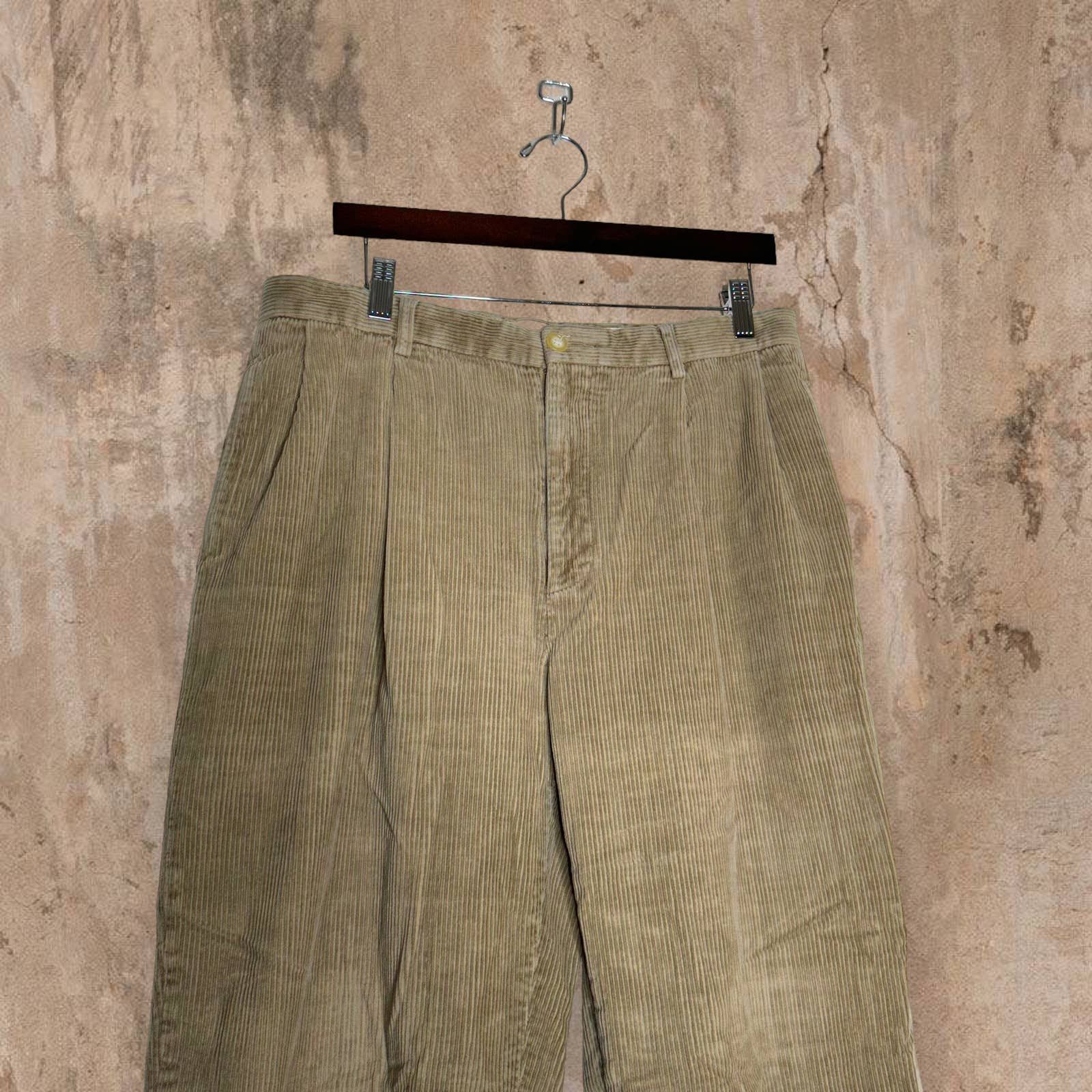 Vintage Vintage Nautica Corduroy Pants Tan Pleated Baggy Fit Y2K Size US 34 / EU 50 - 4 Thumbnail