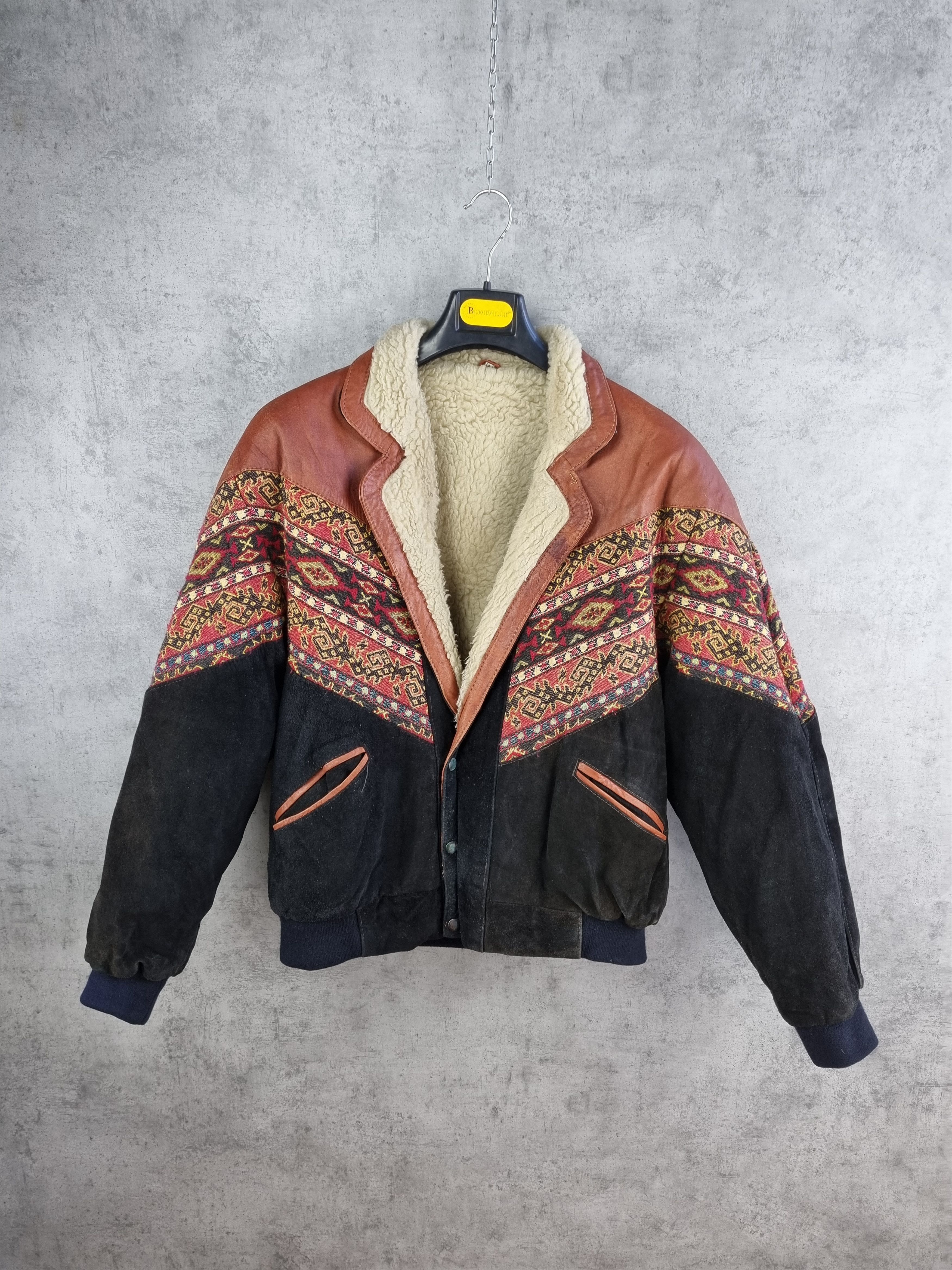 Aztech Mountain × Vintage 80s Aztec Suede Leather Bomber Aviator AIRMAIL Jacket Size US M / EU 48-50 / 2 - 7 Thumbnail