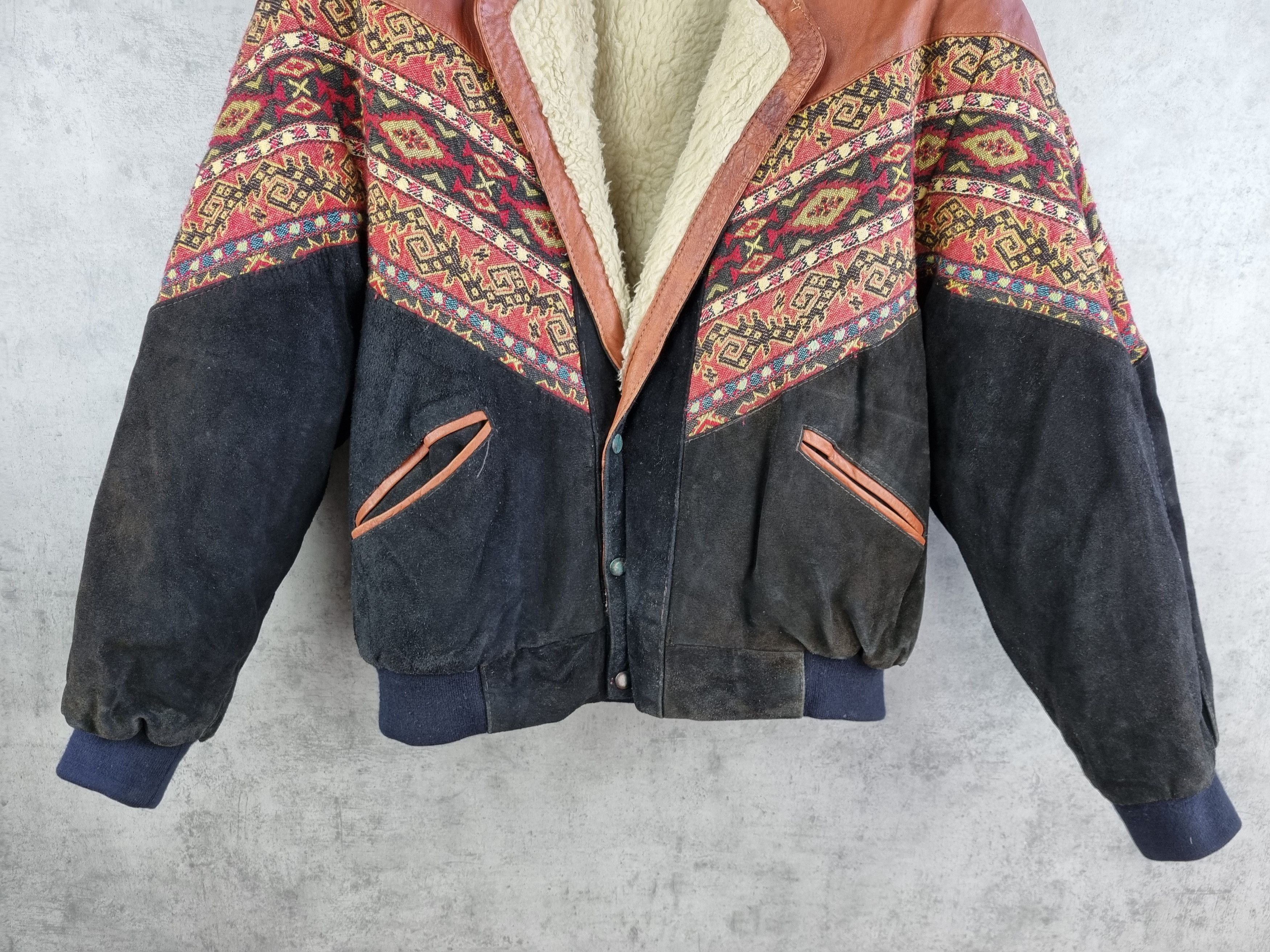 Aztech Mountain × Vintage 80s Aztec Suede Leather Bomber Aviator AIRMAIL Jacket Size US M / EU 48-50 / 2 - 9 Thumbnail