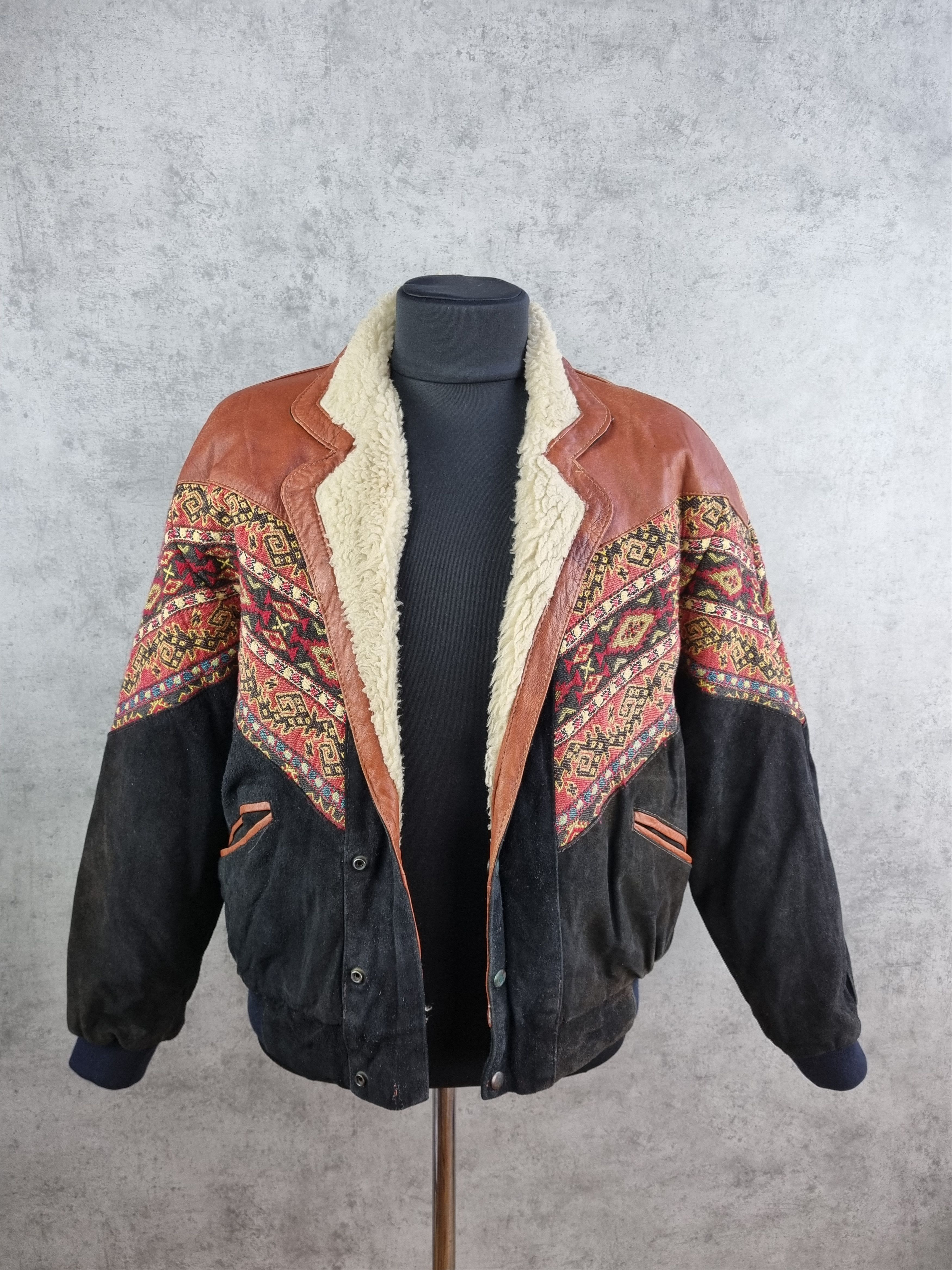 Aztech Mountain × Vintage 80s Aztec Suede Leather Bomber Aviator AIRMAIL Jacket Size US M / EU 48-50 / 2 - 4 Thumbnail
