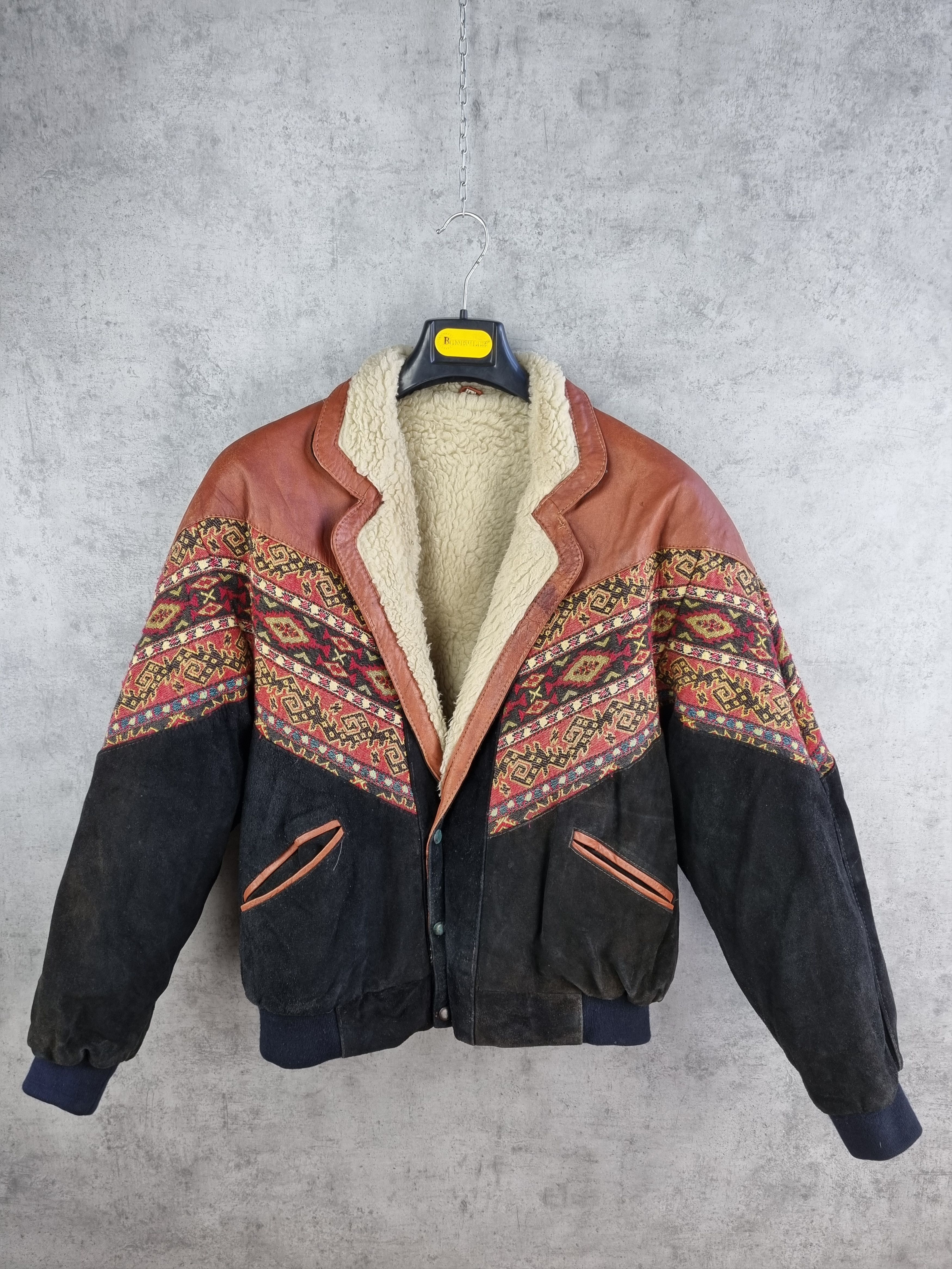 Aztech Mountain × Vintage 80s Aztec Suede Leather Bomber Aviator AIRMAIL Jacket Size US M / EU 48-50 / 2 - 21 Thumbnail