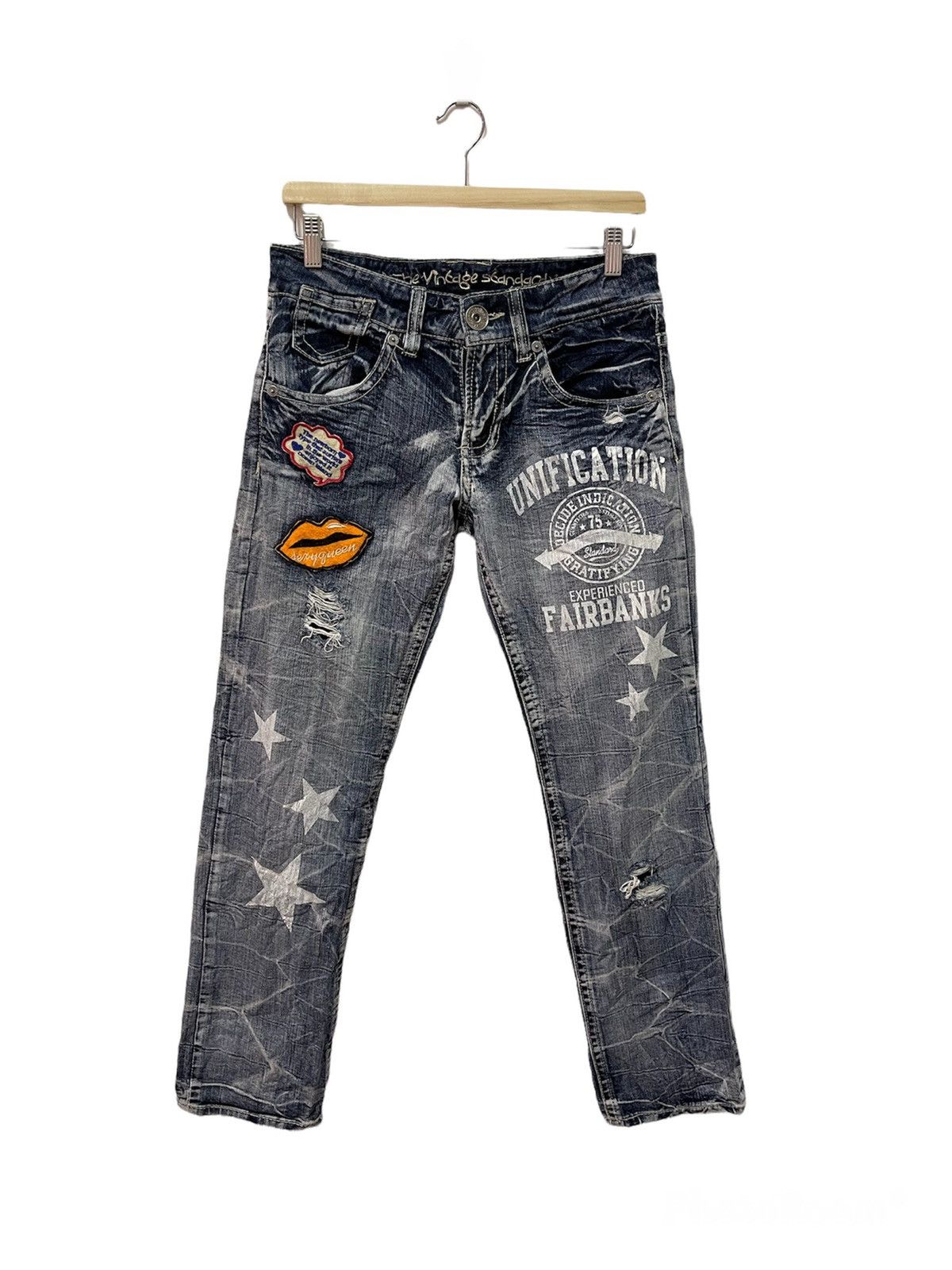 Japanese Brand × Vintage Japanese Design Custom Made Style Distressed Denim Size US 31 - 1 Thumbnail