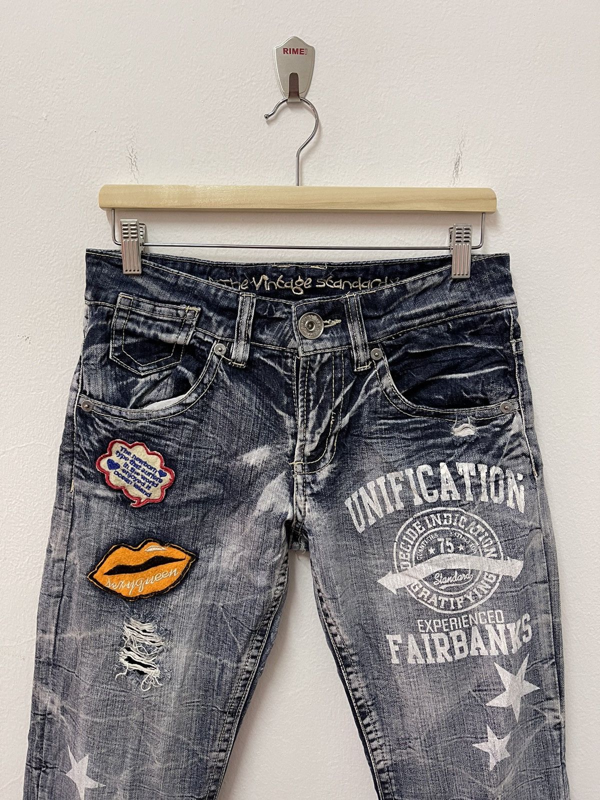 Japanese Brand × Vintage Japanese Design Custom Made Style Distressed Denim Size US 31 - 2 Thumbnail