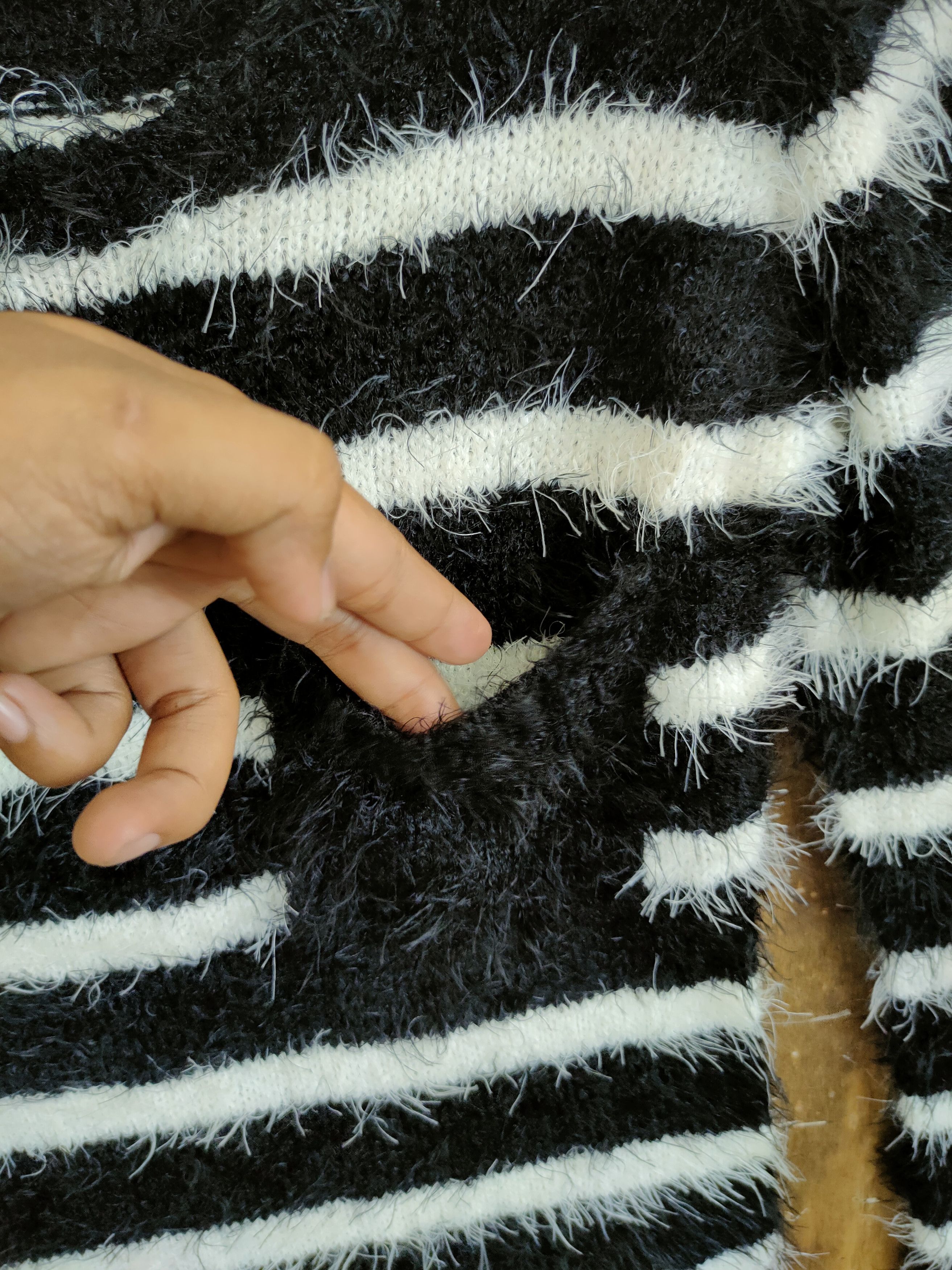 Homespun Knitwear D Avail Jean stripe mohair soft fur shaggy knitwear #46-924 Size M / US 6-8 / IT 42-44 - 6 Thumbnail