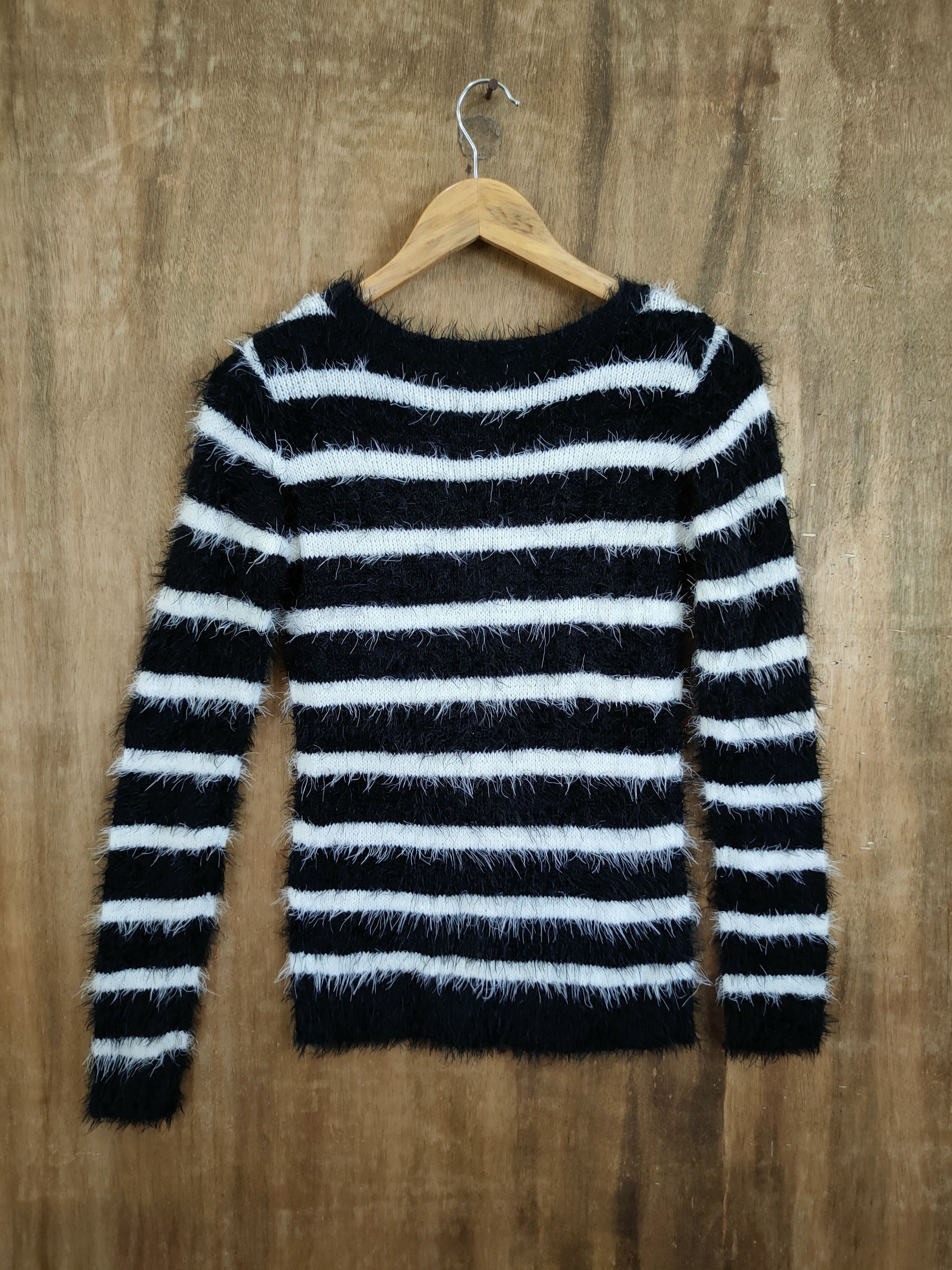 Homespun Knitwear D Avail Jean stripe mohair soft fur shaggy knitwear #46-924 Size M / US 6-8 / IT 42-44 - 10 Thumbnail