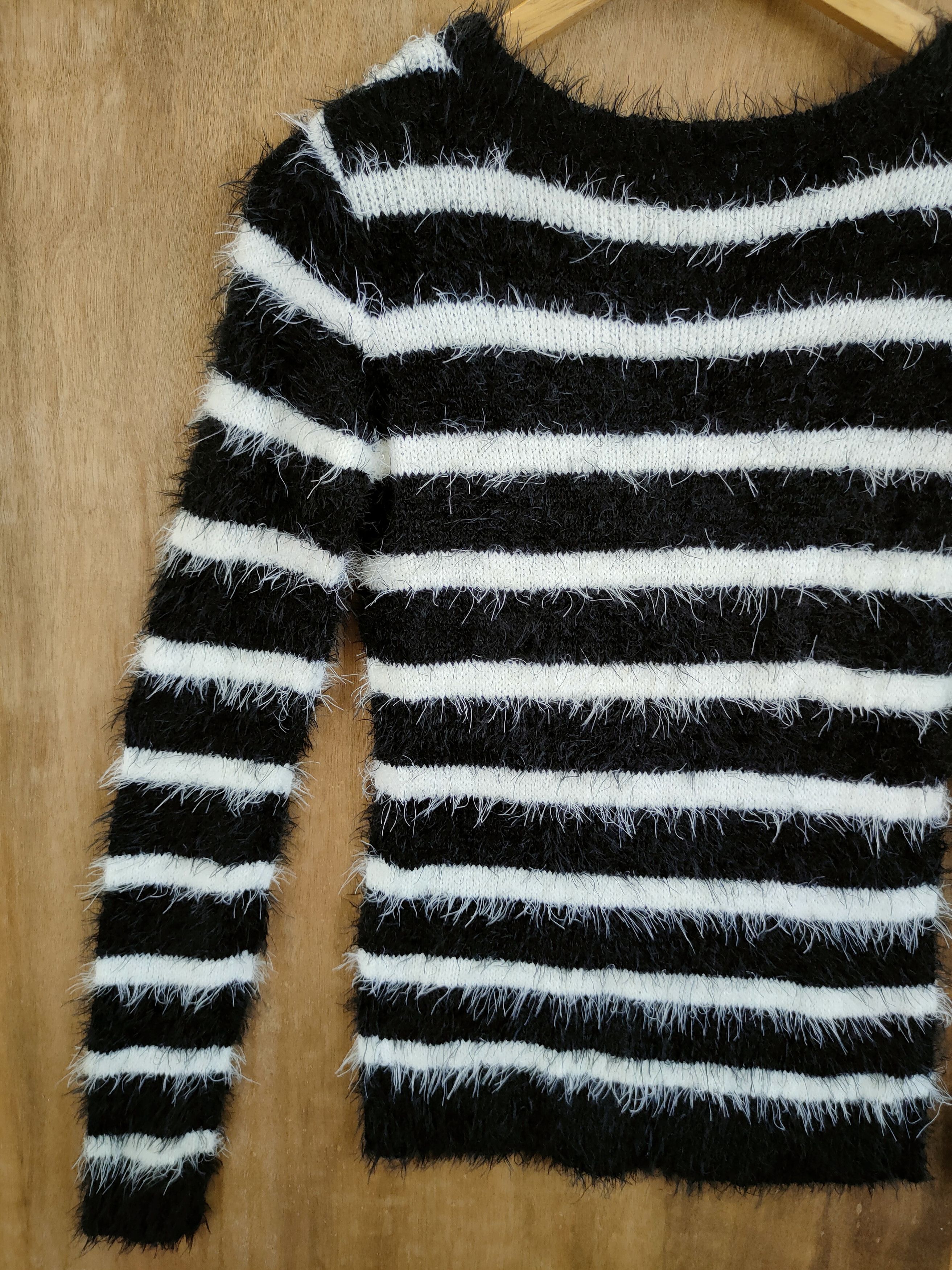 Homespun Knitwear D Avail Jean stripe mohair soft fur shaggy knitwear #46-924 Size M / US 6-8 / IT 42-44 - 11 Thumbnail