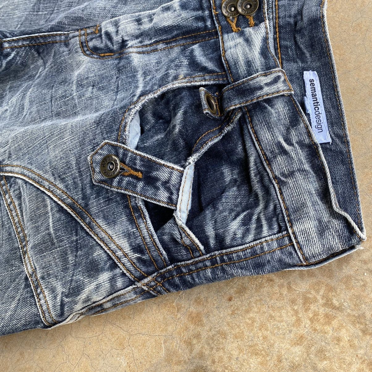 Japanese Brand Vintage Semantic Design Bottom Bell Distressed Denim Size US 32 / EU 48 - 5 Thumbnail