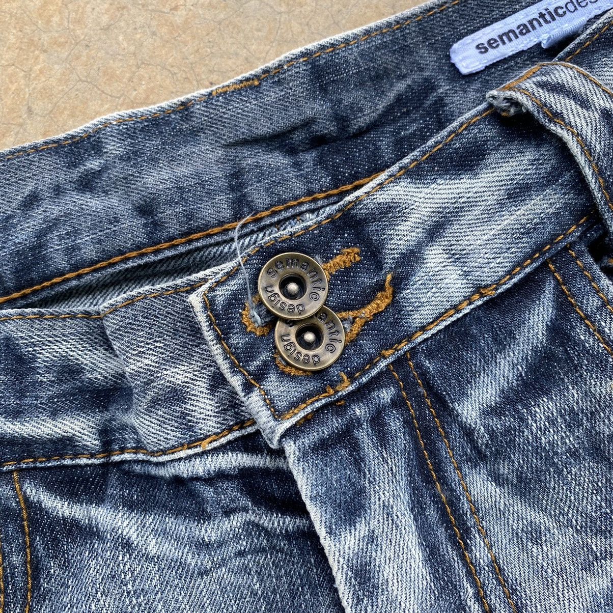 Japanese Brand Vintage Semantic Design Bottom Bell Distressed Denim Size US 32 / EU 48 - 7 Thumbnail