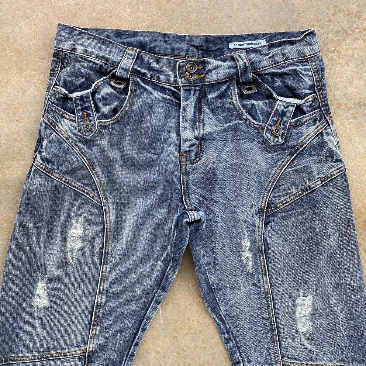 Japanese Brand Vintage Semantic Design Bottom Bell Distressed Denim Size US 32 / EU 48 - 3 Thumbnail