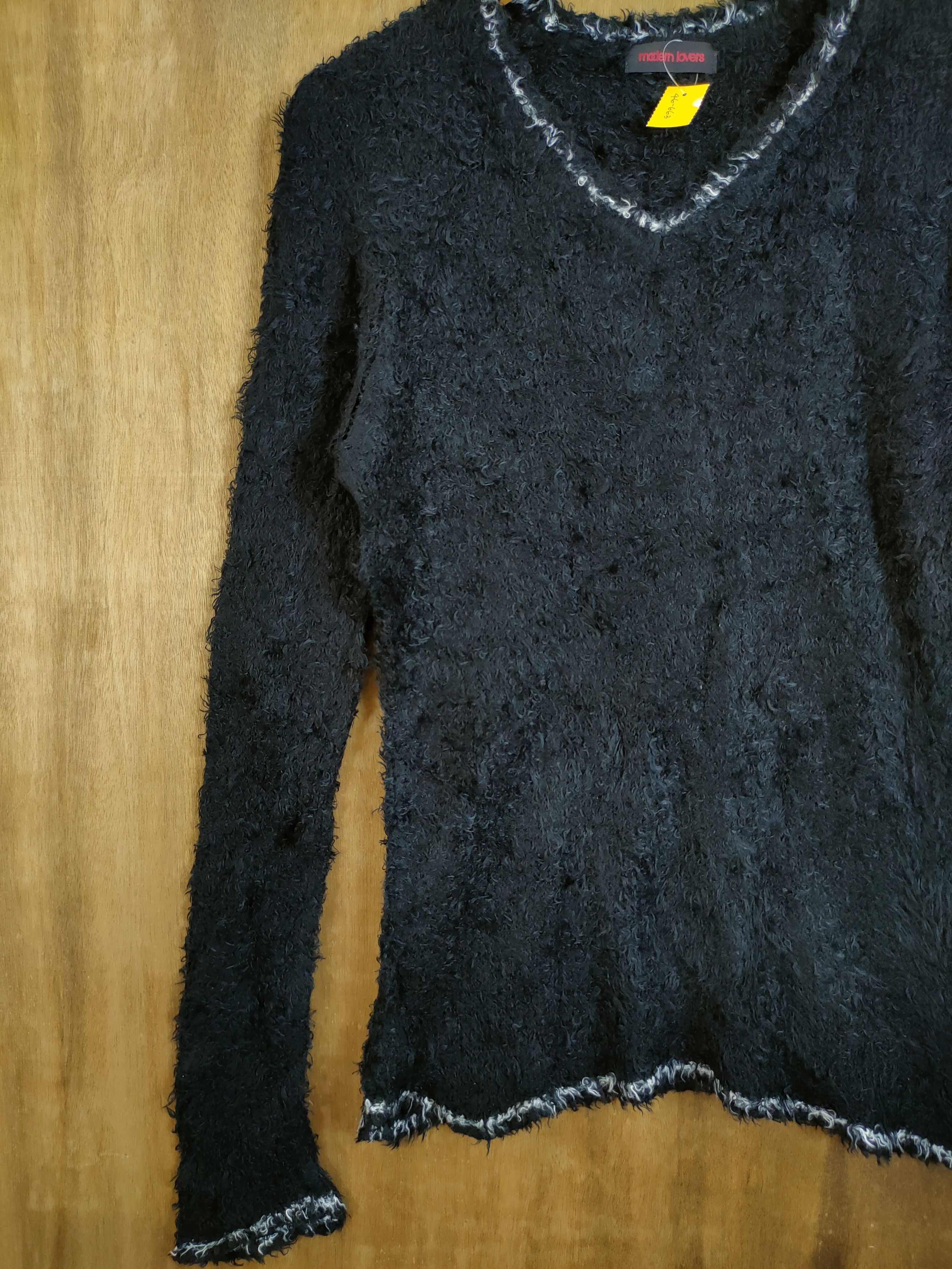 Aran Isles Knitwear Modern Lovers mohair fur shaggy knitwear black #46-663 Size M / US 6-8 / IT 42-44 - 2 Thumbnail