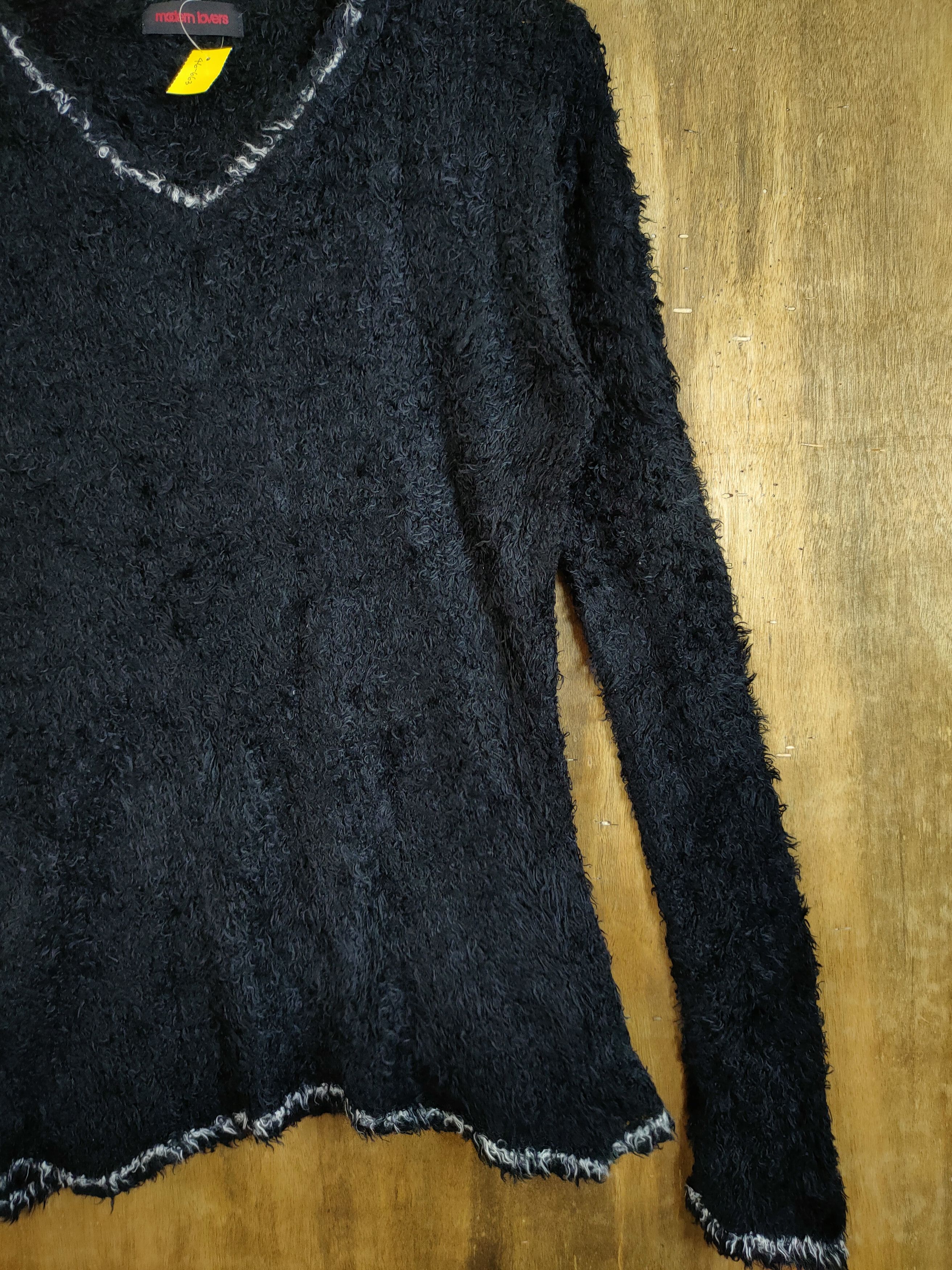 Aran Isles Knitwear Modern Lovers mohair fur shaggy knitwear black #46-663 Size M / US 6-8 / IT 42-44 - 3 Thumbnail