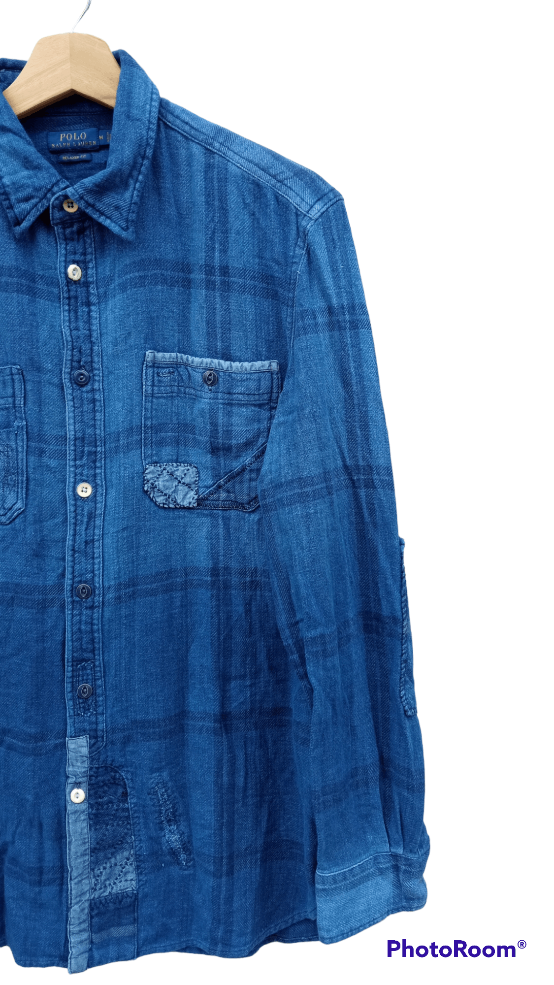 Indigo × Polo Ralph Lauren × Ralph Lauren 🔥🔥Polo Ralph Lauren Indigo Patchwork Shirt Size US M / EU 48-50 / 2 - 5 Thumbnail