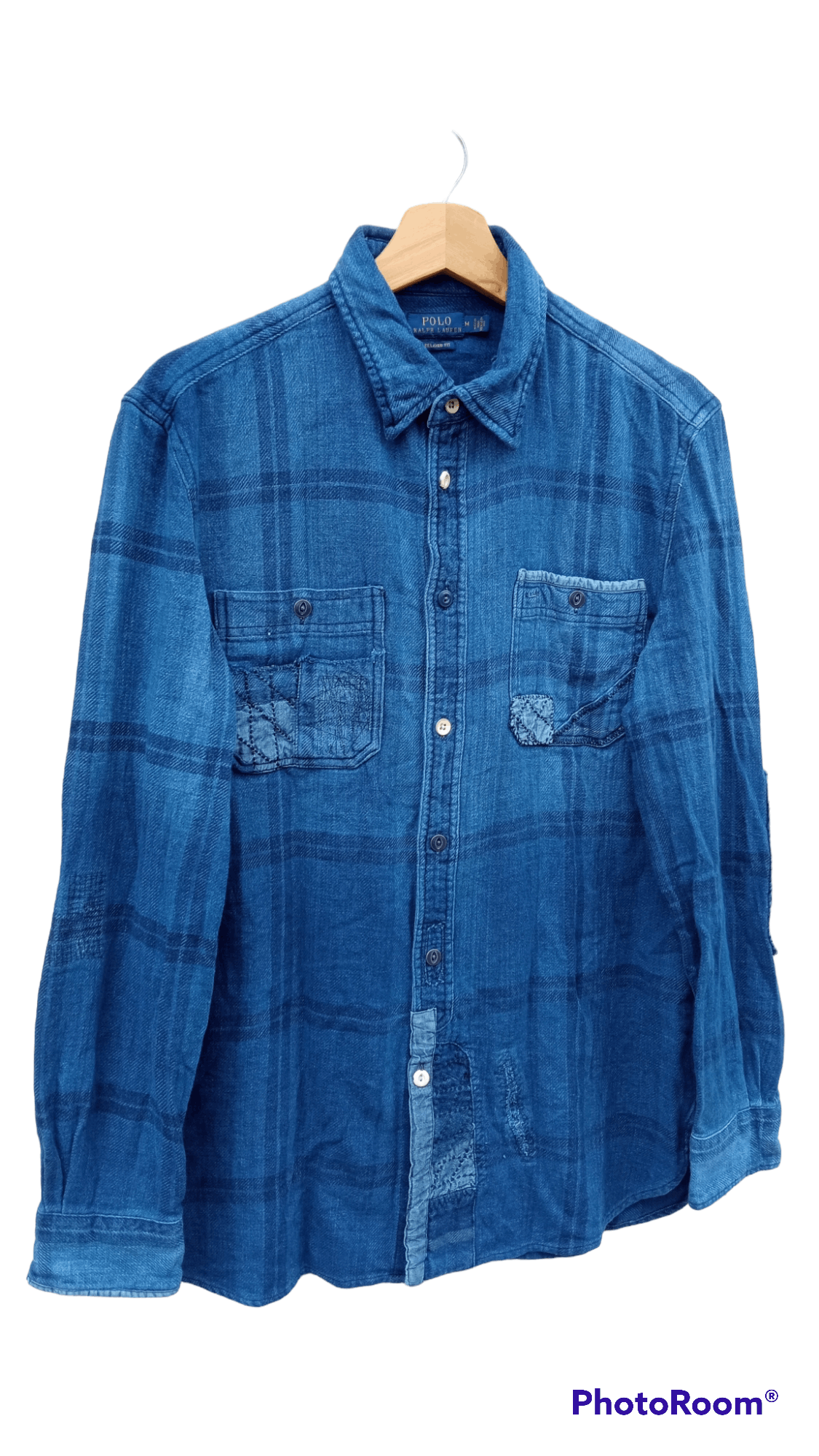 Indigo × Polo Ralph Lauren × Ralph Lauren 🔥🔥Polo Ralph Lauren Indigo Patchwork Shirt Size US M / EU 48-50 / 2 - 2 Thumbnail