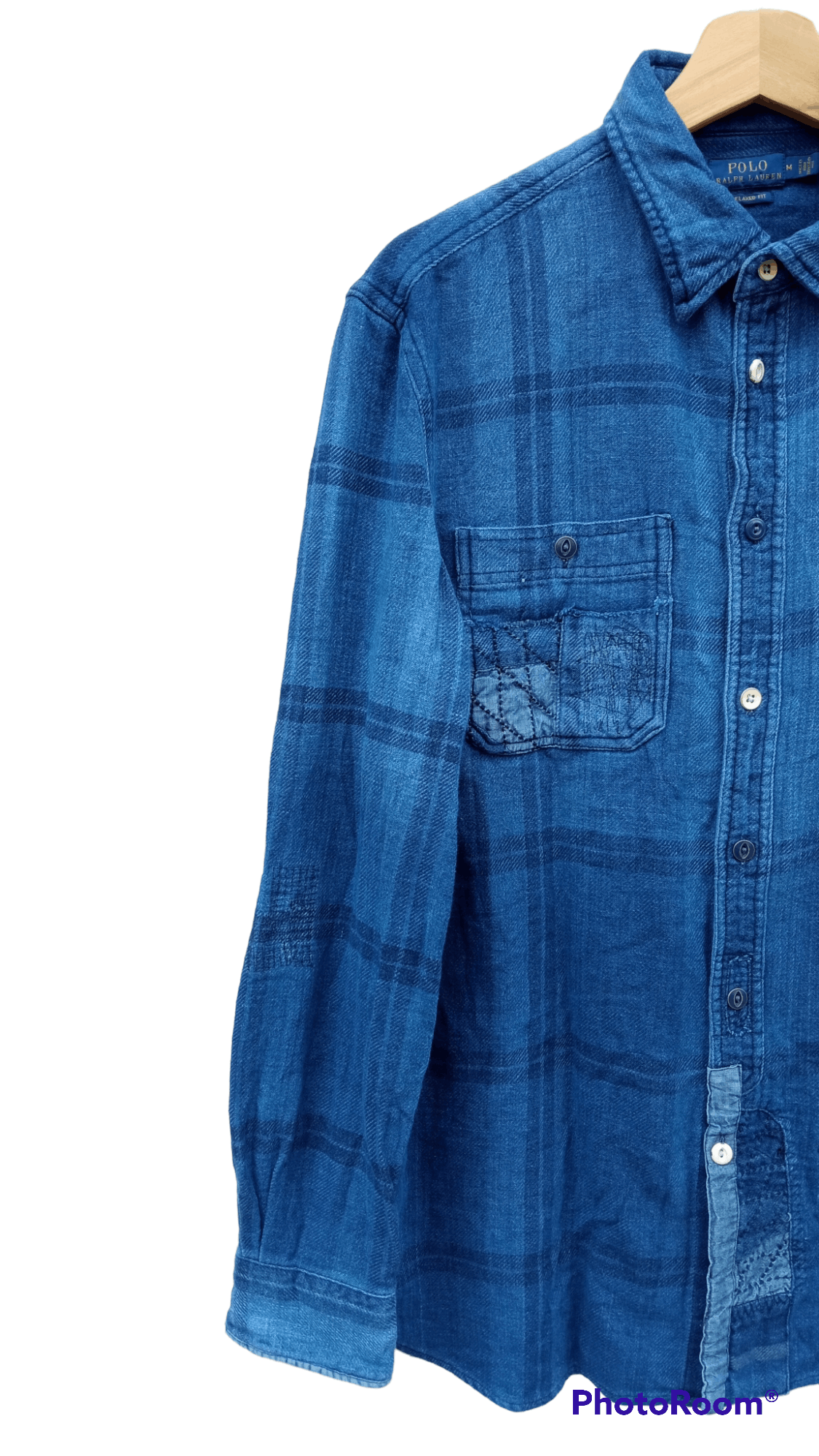Indigo × Polo Ralph Lauren × Ralph Lauren 🔥🔥Polo Ralph Lauren Indigo Patchwork Shirt Size US M / EU 48-50 / 2 - 4 Thumbnail