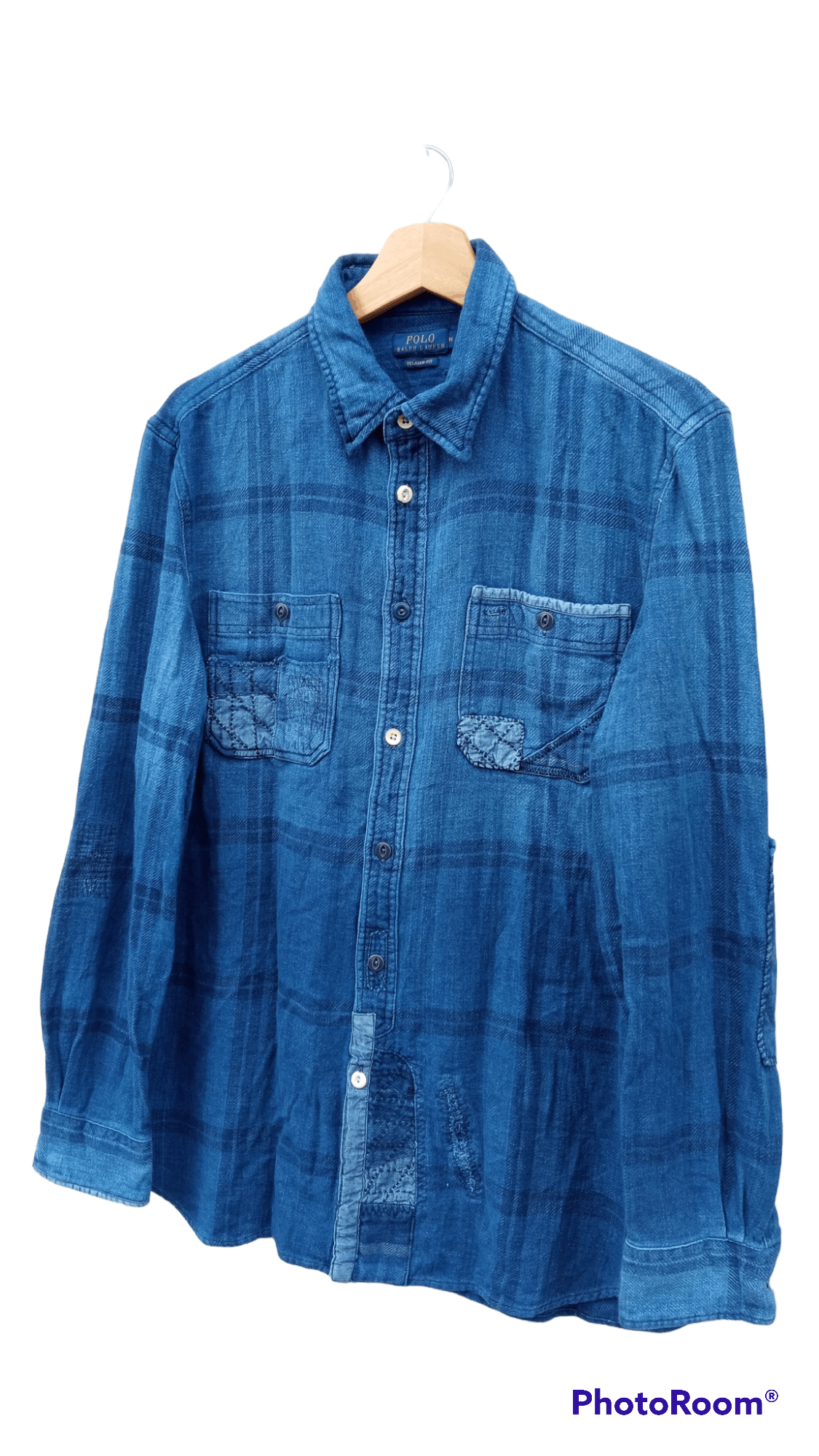 Indigo × Polo Ralph Lauren × Ralph Lauren 🔥🔥Polo Ralph Lauren Indigo Patchwork Shirt Size US M / EU 48-50 / 2 - 3 Thumbnail