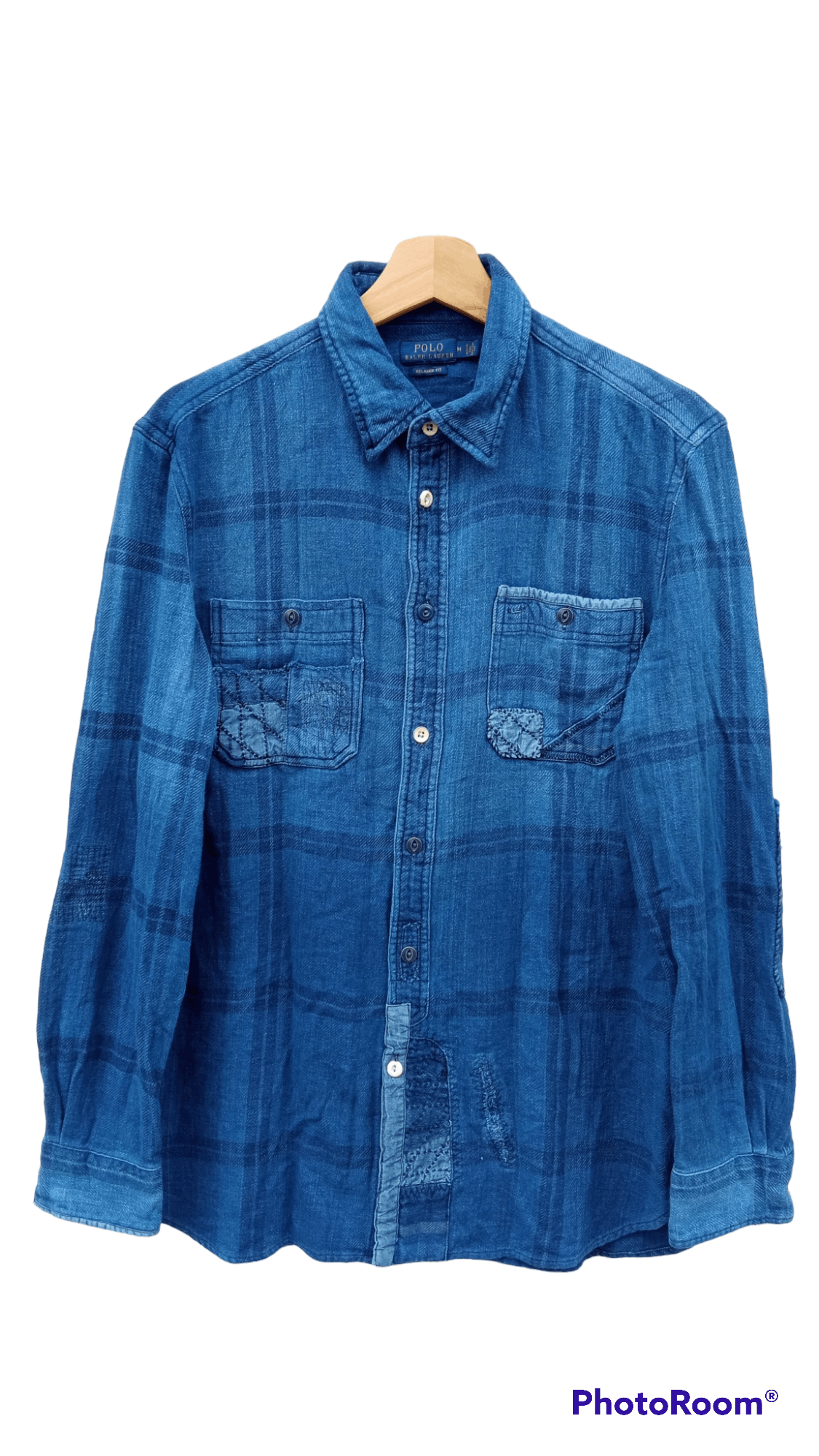 Indigo × Polo Ralph Lauren × Ralph Lauren 🔥🔥Polo Ralph Lauren Indigo Patchwork Shirt Size US M / EU 48-50 / 2 - 1 Thumbnail