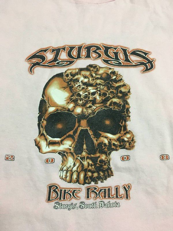 Le Grande Bleu (L.G.B.) Vintage Sturgis Bike Rally Skull Over Print Tee Size US L / EU 52-54 / 3 - 3 Thumbnail