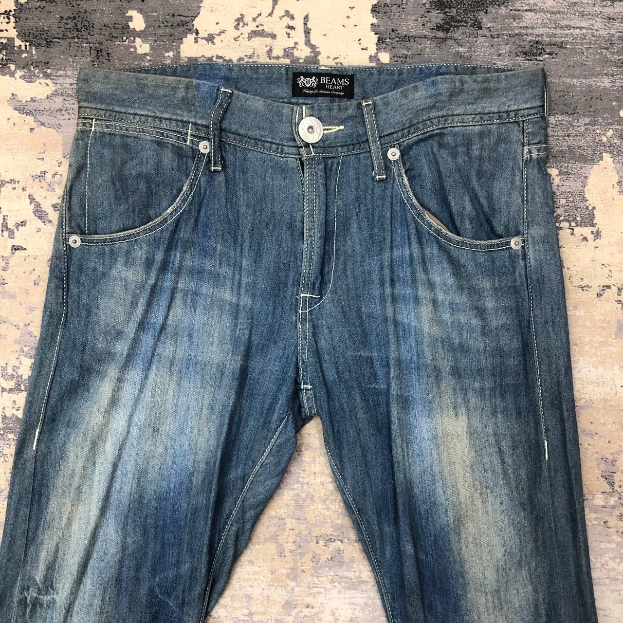 Beams Plus P630 BEAMS HEART JAPAN DISTRESSED DENIM Size US 36 / EU 52 - 3 Thumbnail