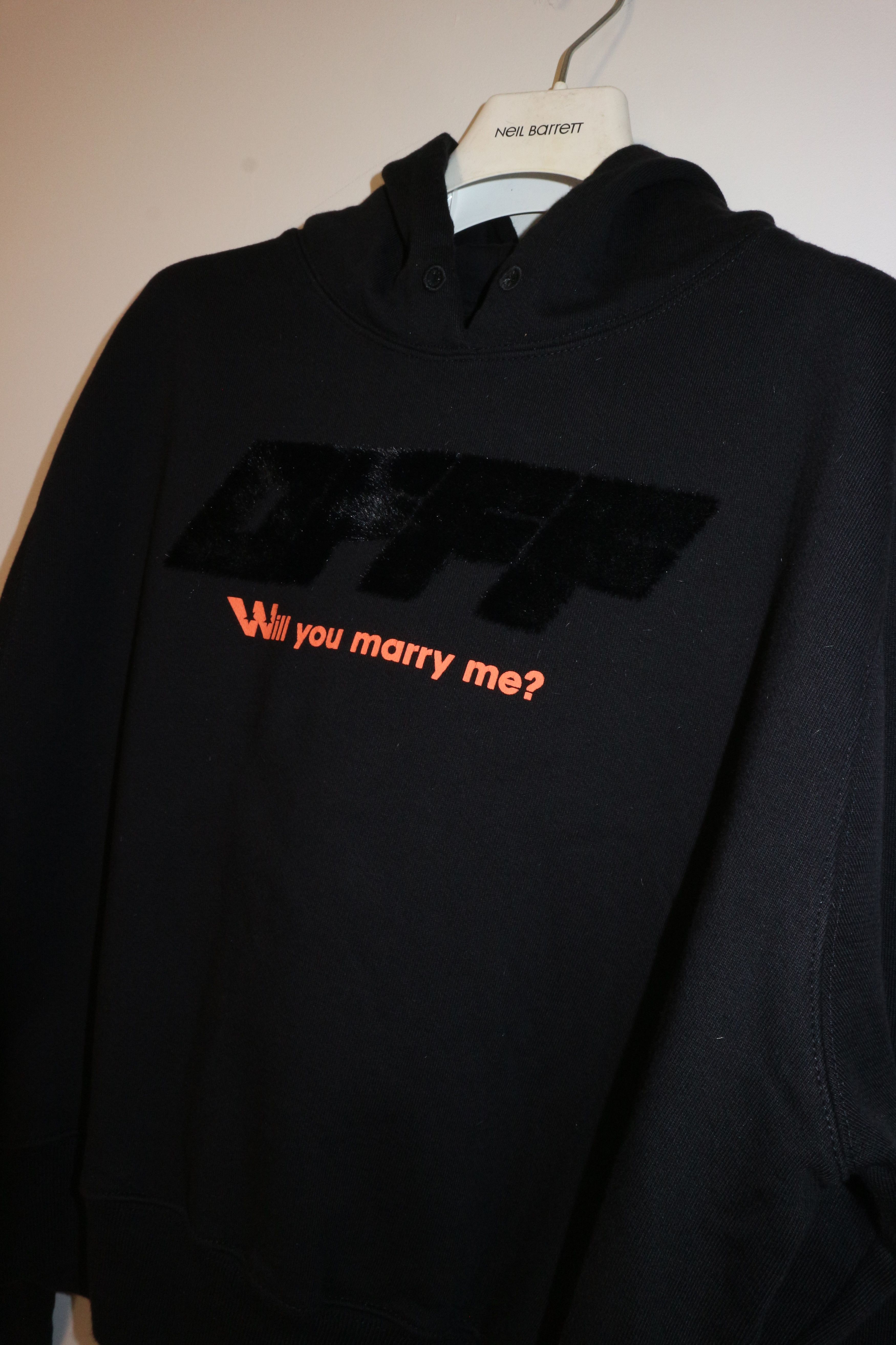 Off-White "Will you marry me" print hoodie Size XL / US 12-14 / IT 48-50 - 3 Thumbnail