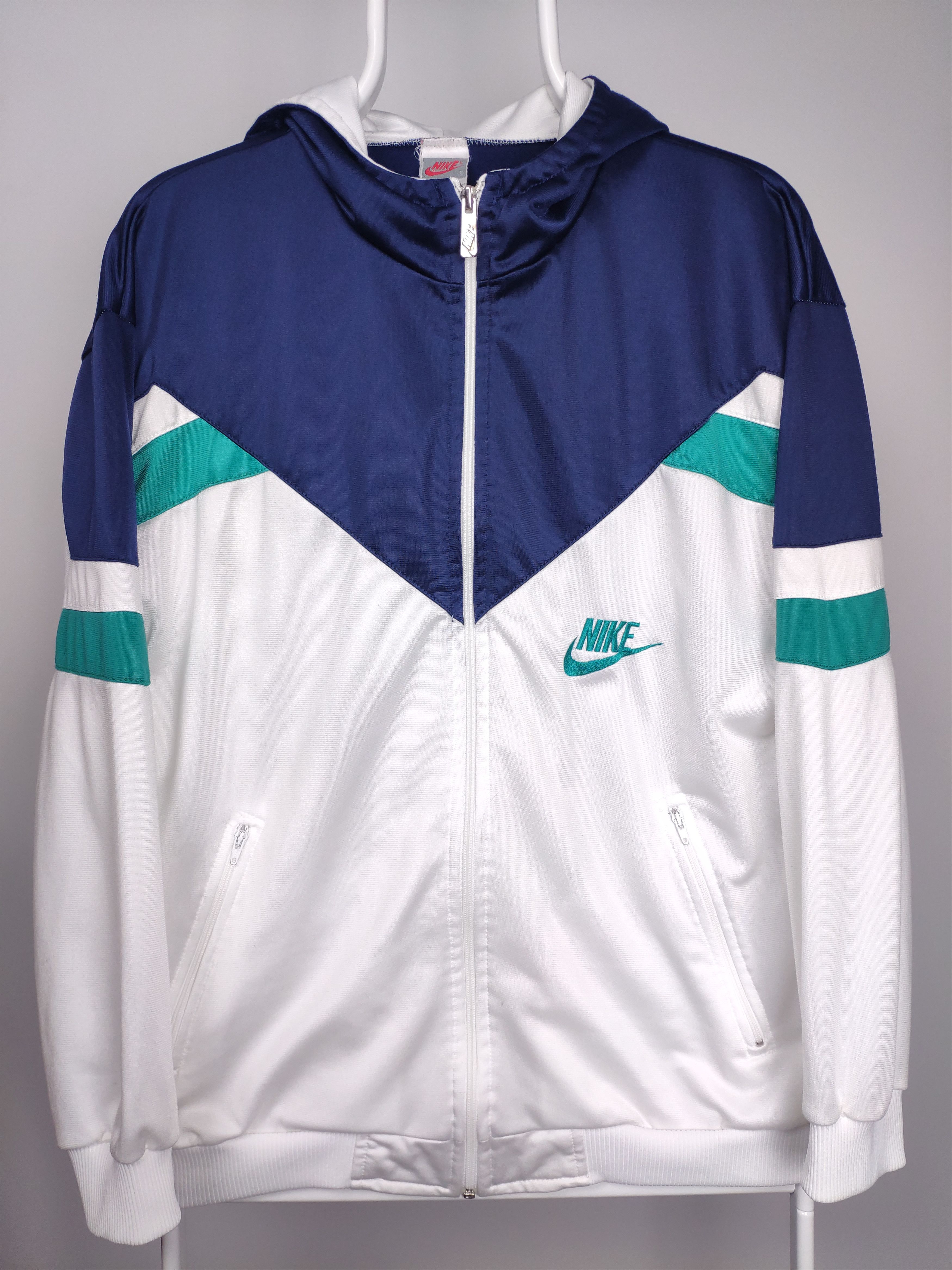Nike × Vintage Nike vintage zip up sweatshirt track jacket 80s grey tag Size US S / EU 44-46 / 1 - 1 Thumbnail