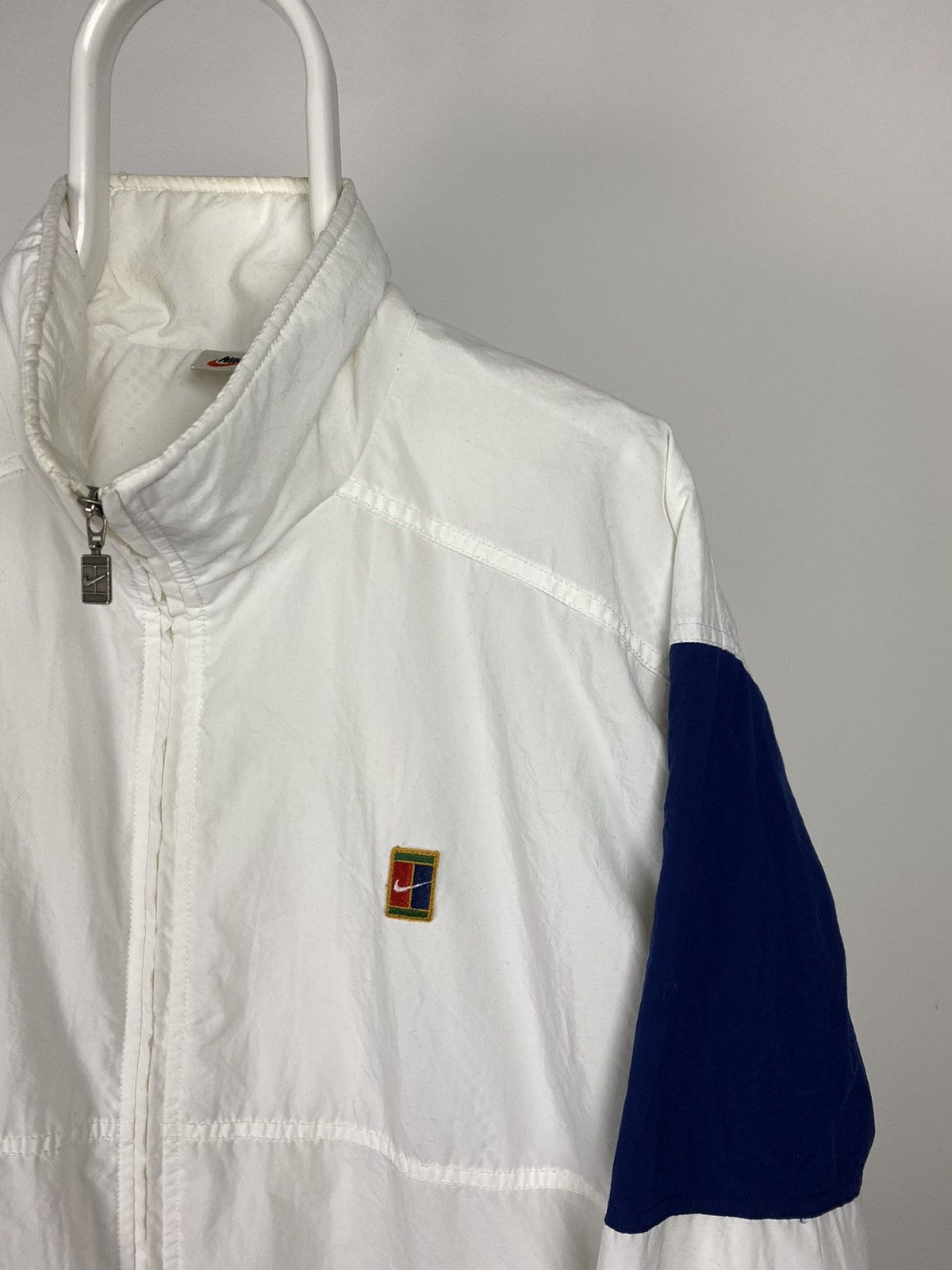 Nike RARE! 90s Nike Court vintage white track jacket windbreaker Size US L / EU 52-54 / 3 - 2 Thumbnail