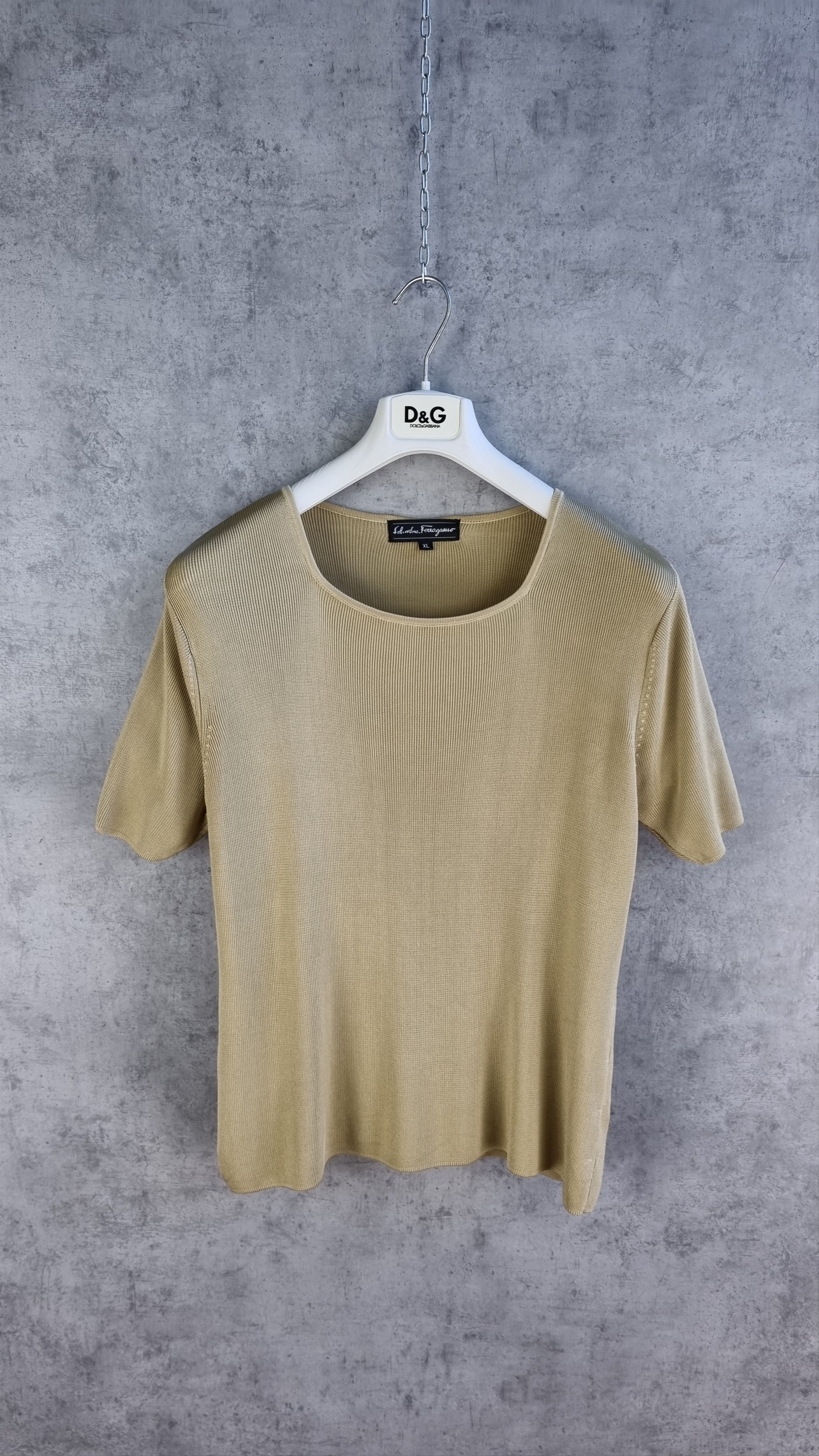 Salvatore Ferragamo × Vintage 90s Salvatore Ferragamo SILK Knitted tee shirt rare Size XL / US 12-14 / IT 48-50 - 2 Thumbnail