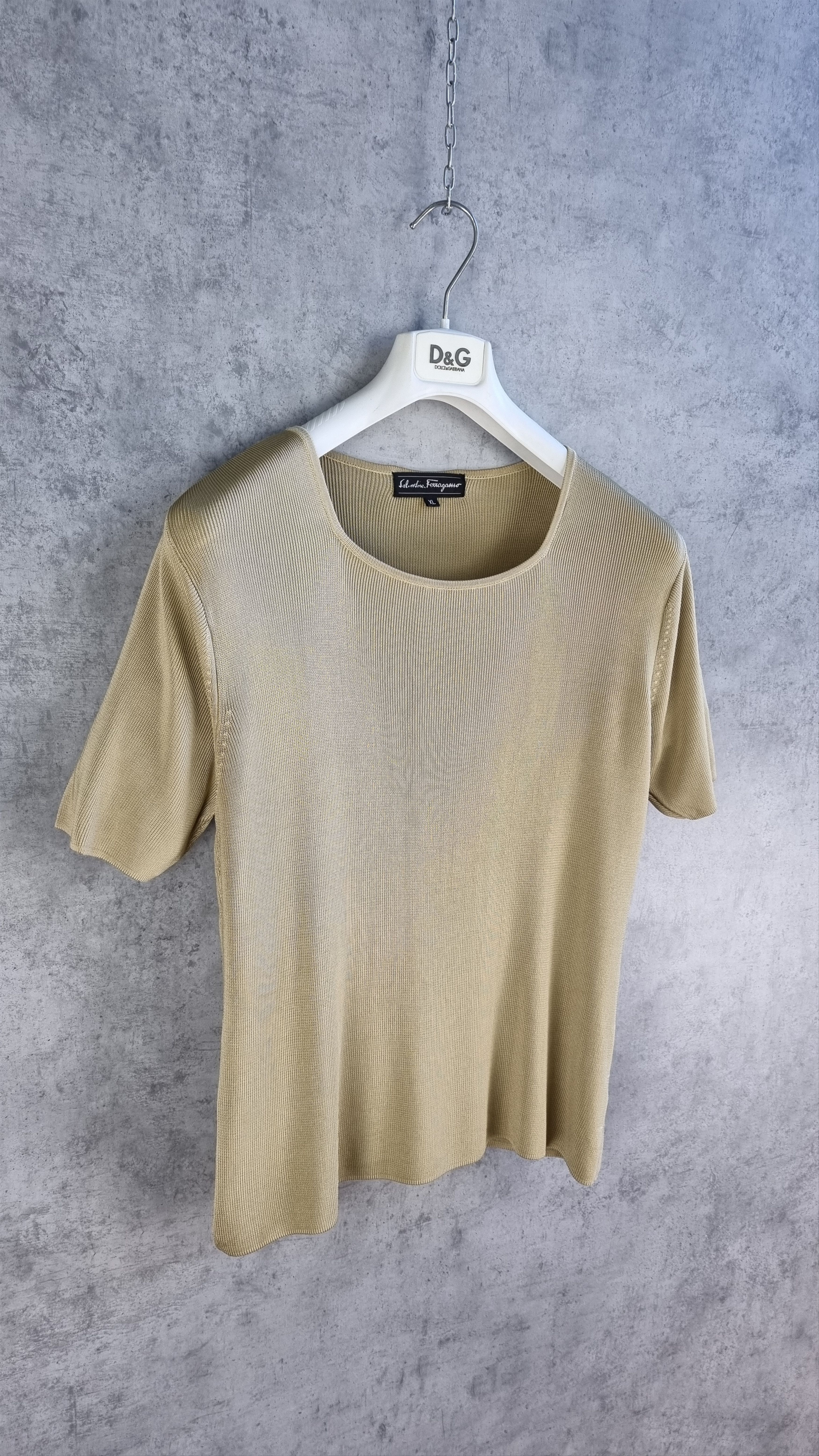 Salvatore Ferragamo × Vintage 90s Salvatore Ferragamo SILK Knitted tee shirt rare Size XL / US 12-14 / IT 48-50 - 13 Thumbnail