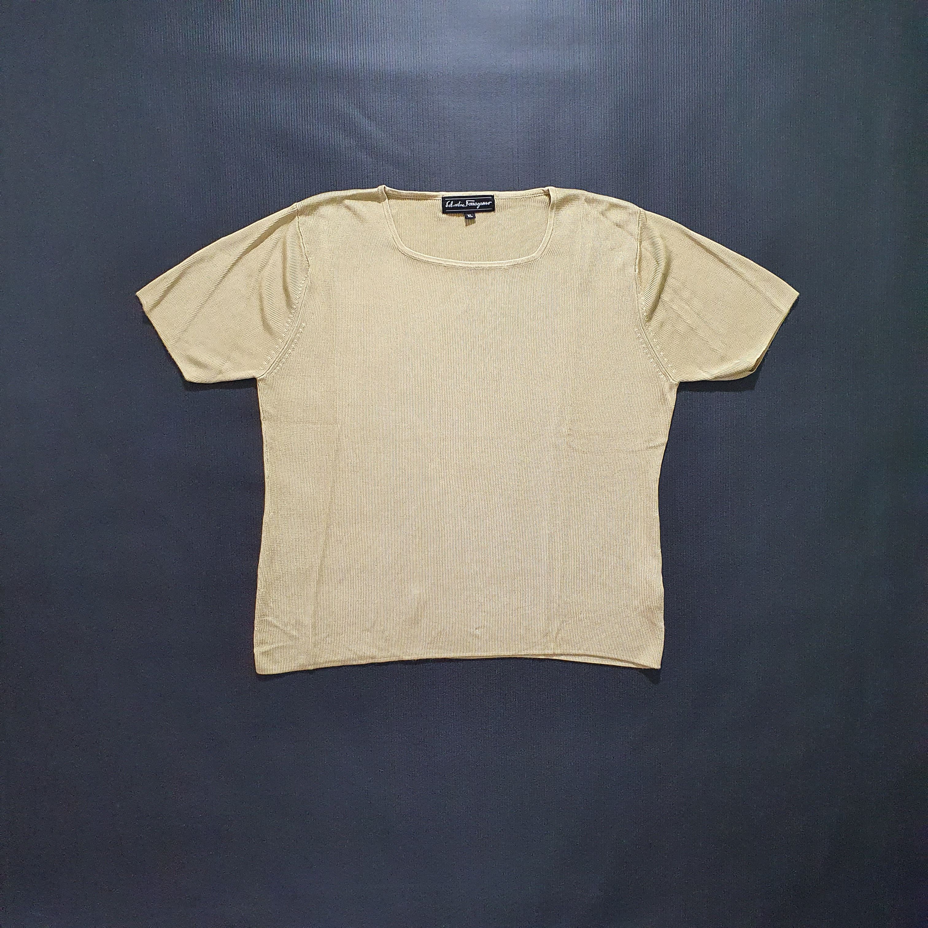 Salvatore Ferragamo × Vintage 90s Salvatore Ferragamo SILK Knitted tee shirt rare Size XL / US 12-14 / IT 48-50 - 7 Thumbnail