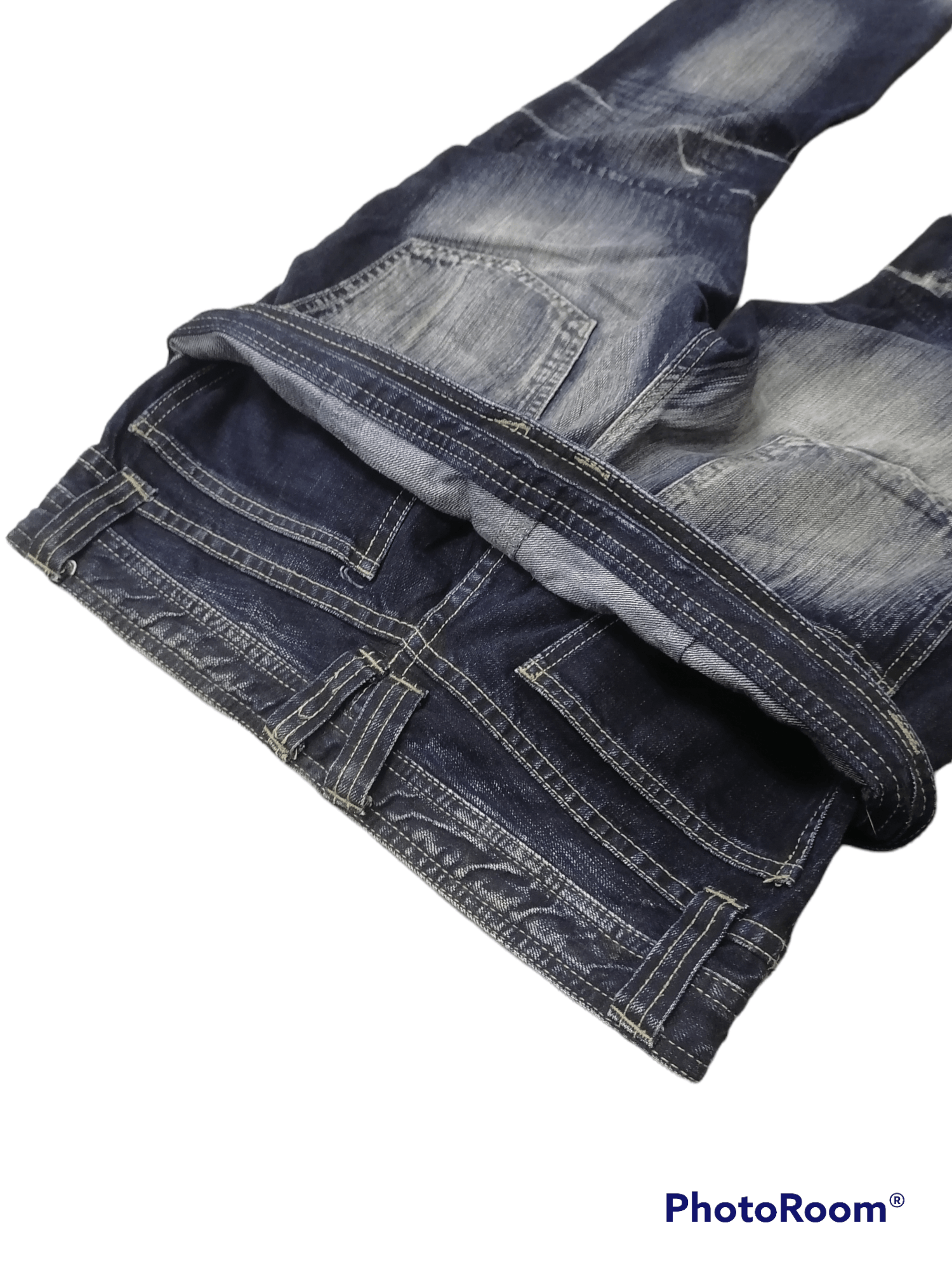Japanese Brand Ppfm Claw Mark Double Waist Denim Pants Size US 31 - 7 Thumbnail
