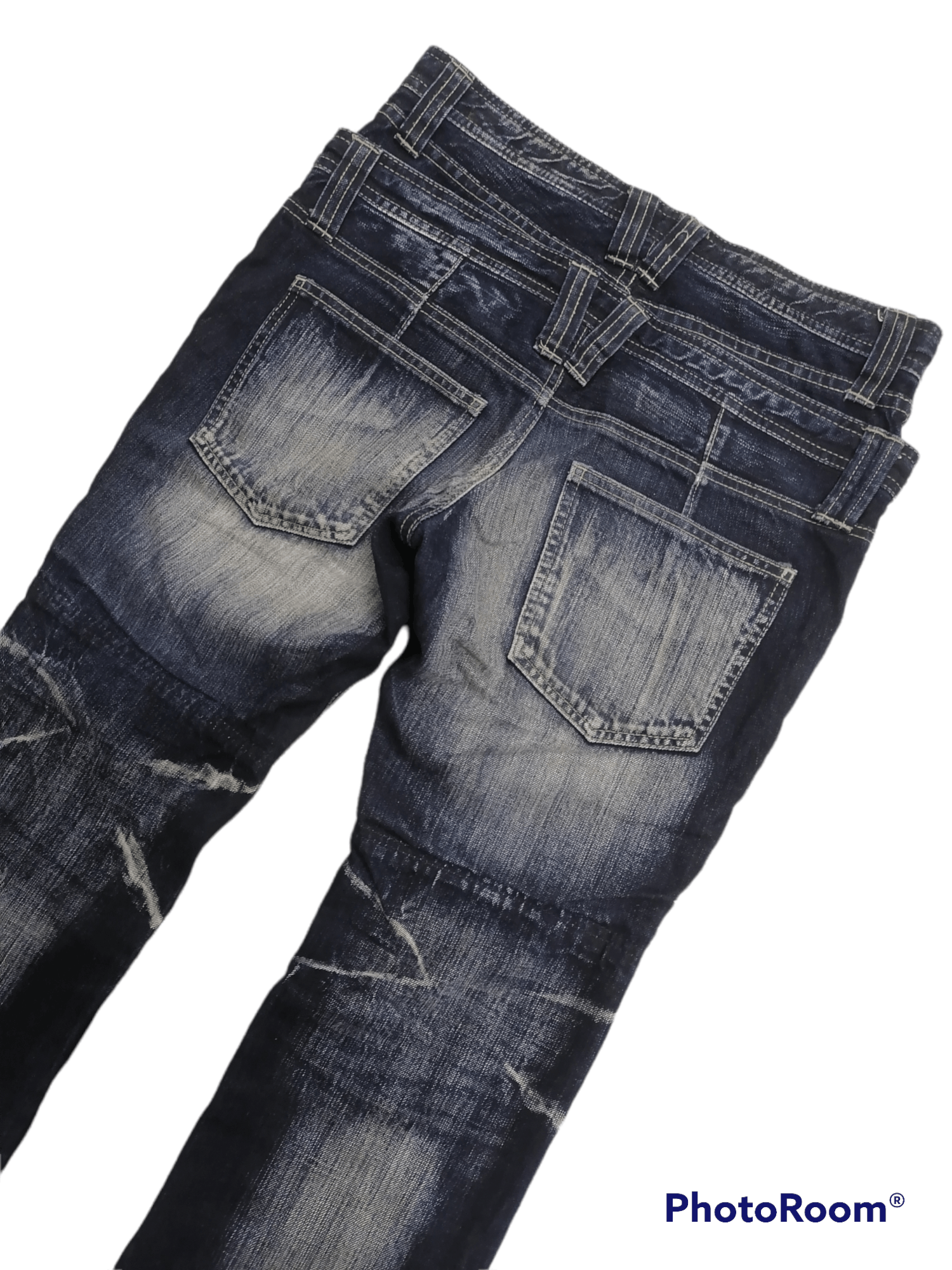 Japanese Brand Ppfm Claw Mark Double Waist Denim Pants Size US 31 - 6 Thumbnail