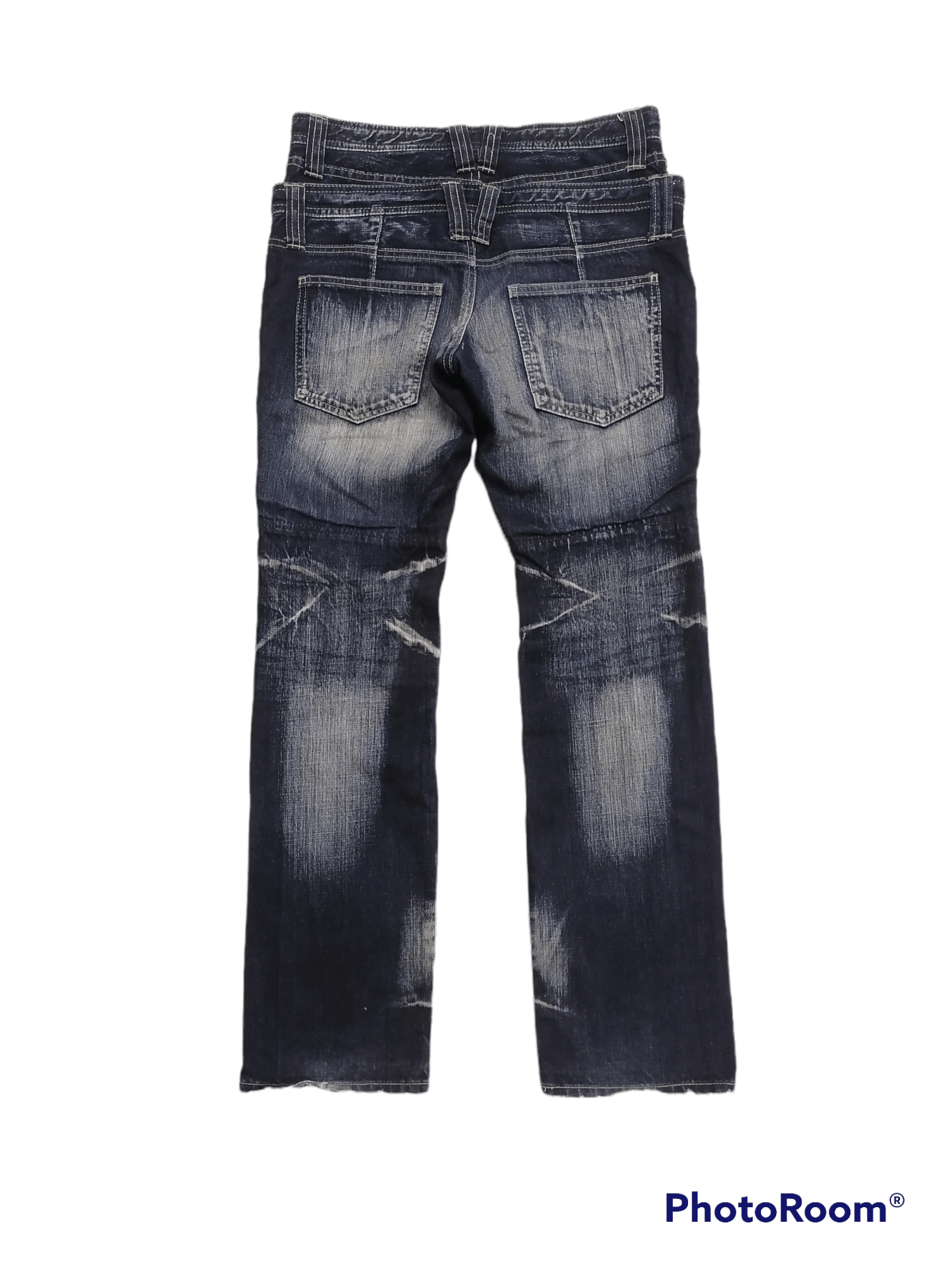 Japanese Brand Ppfm Claw Mark Double Waist Denim Pants Size US 31 - 5 Thumbnail