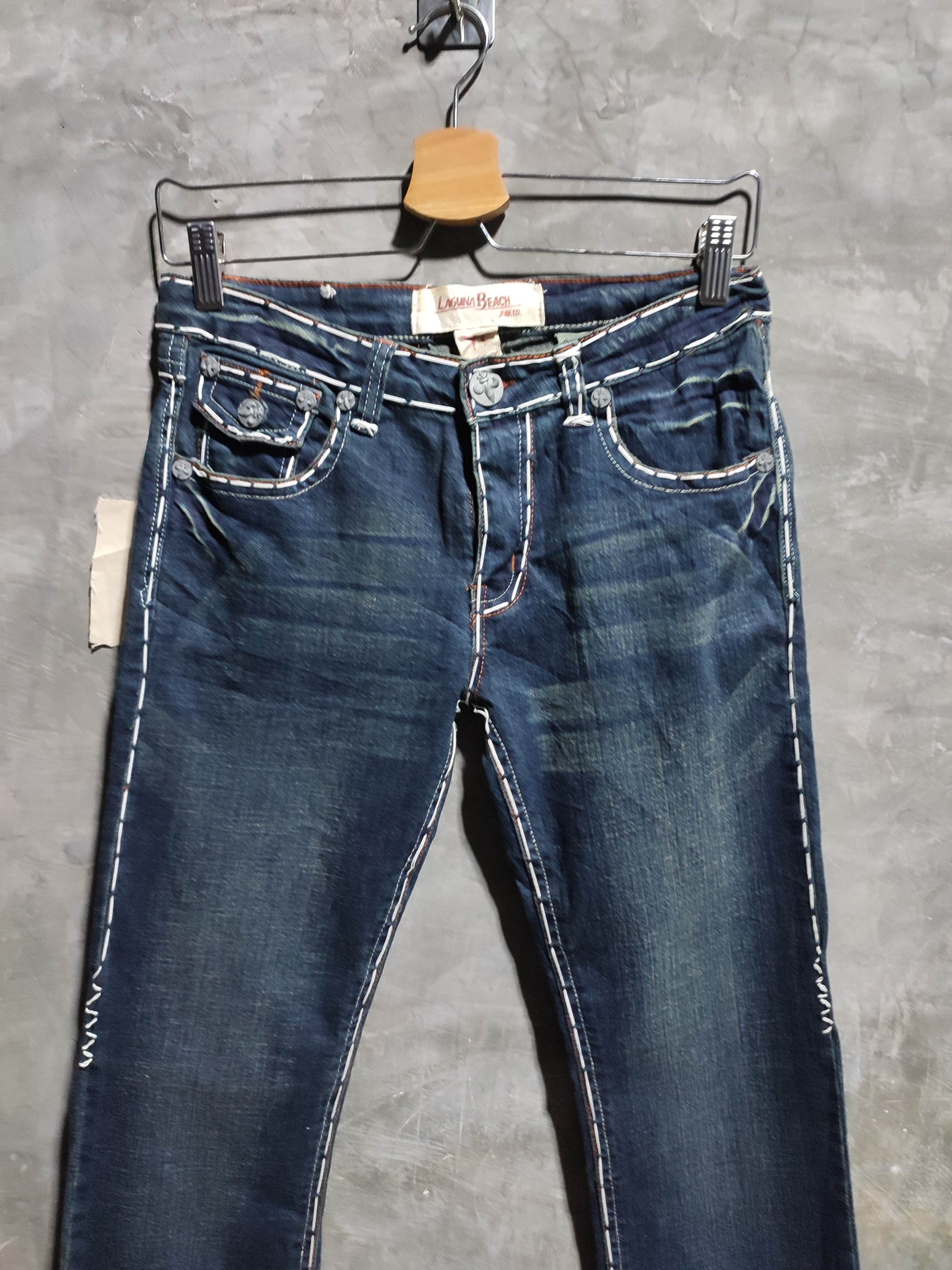 Vintage Laguna Beach Crossed Design Pocket Denim Jeans Pants Size US 29 - 7 Thumbnail