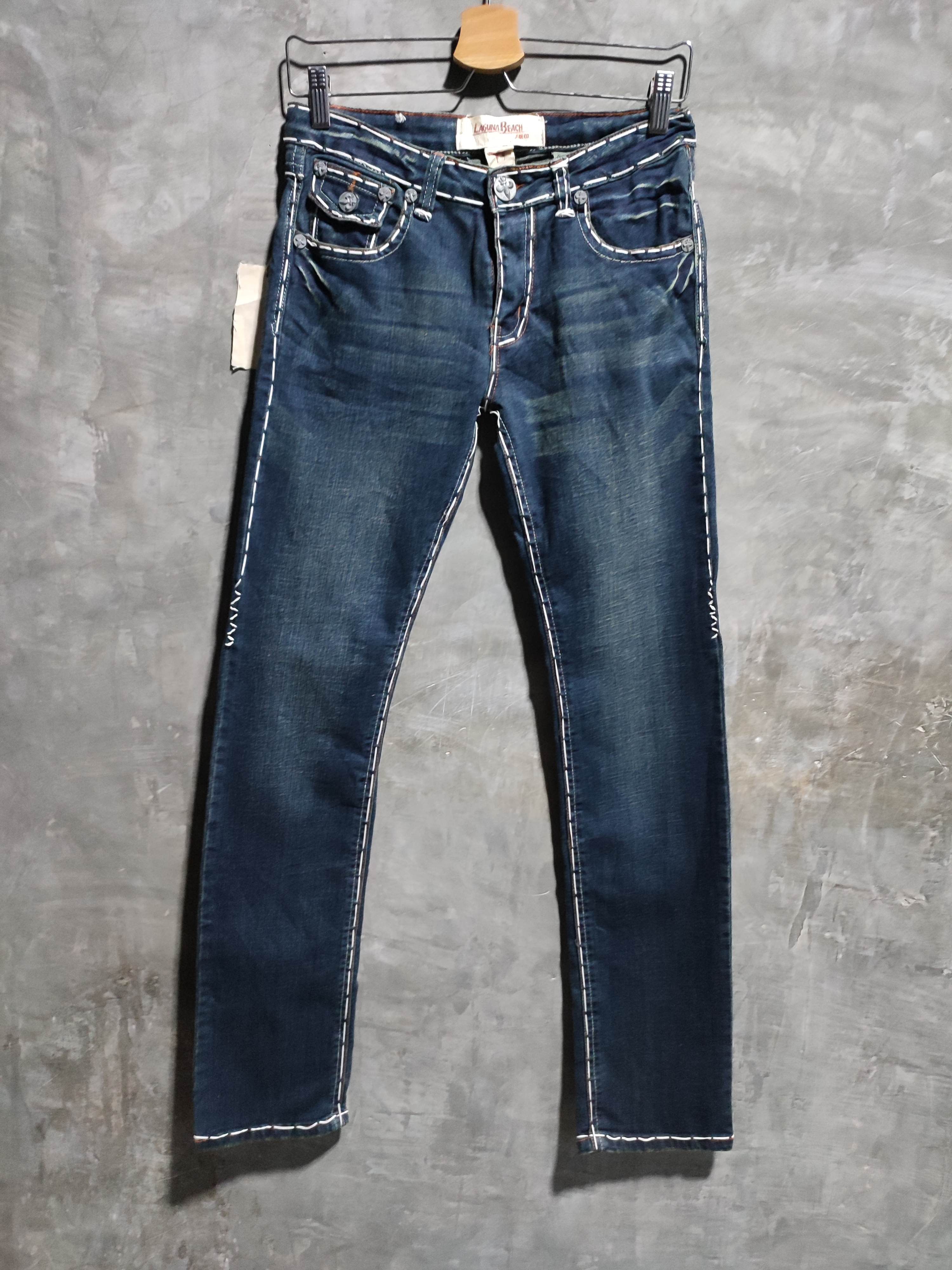 Vintage Laguna Beach Crossed Design Pocket Denim Jeans Pants Size US 29 - 6 Thumbnail