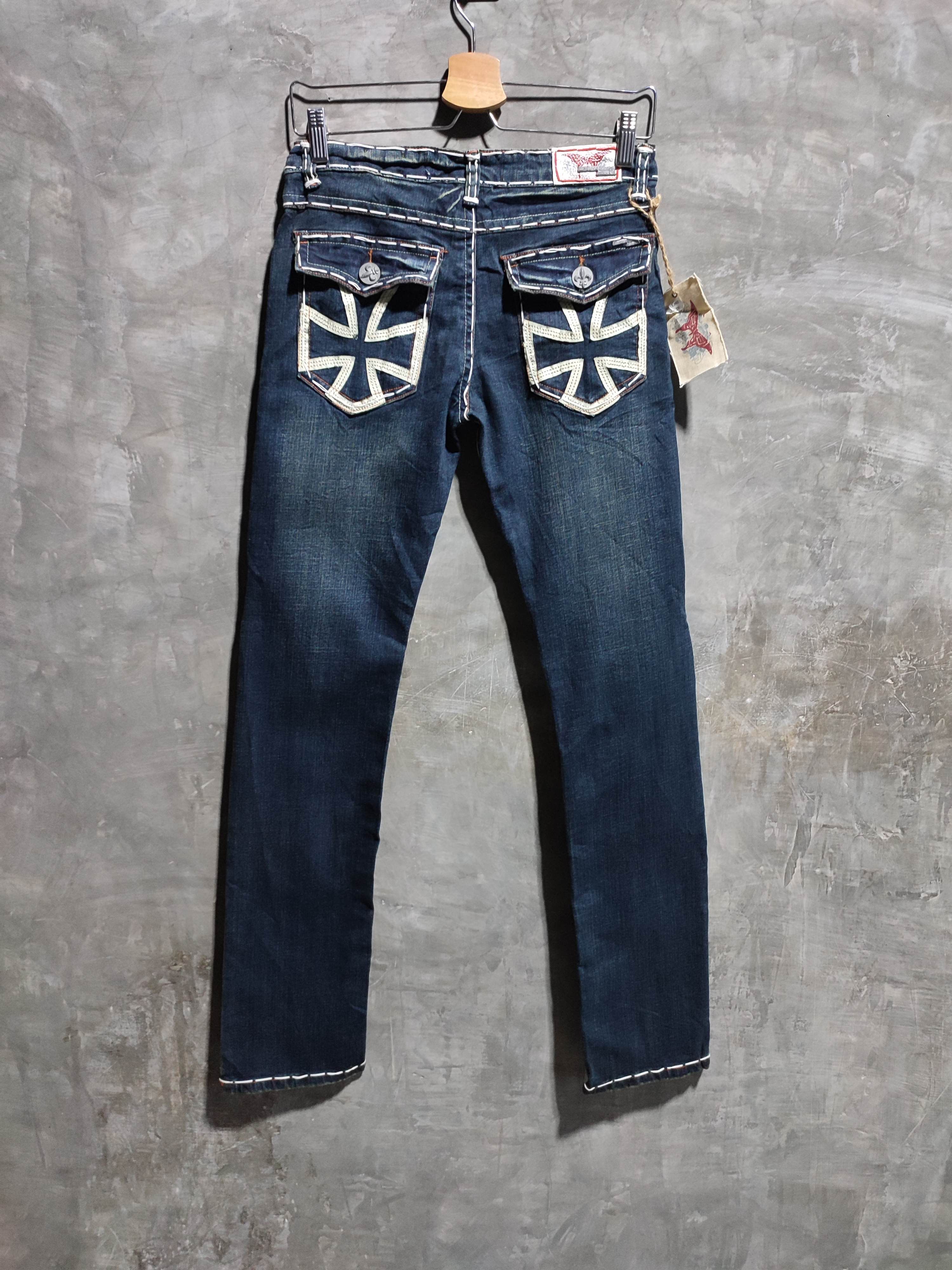 Mens Jeans Pant Back Pocket Design Laguna Beach Crossed Design - Main Image