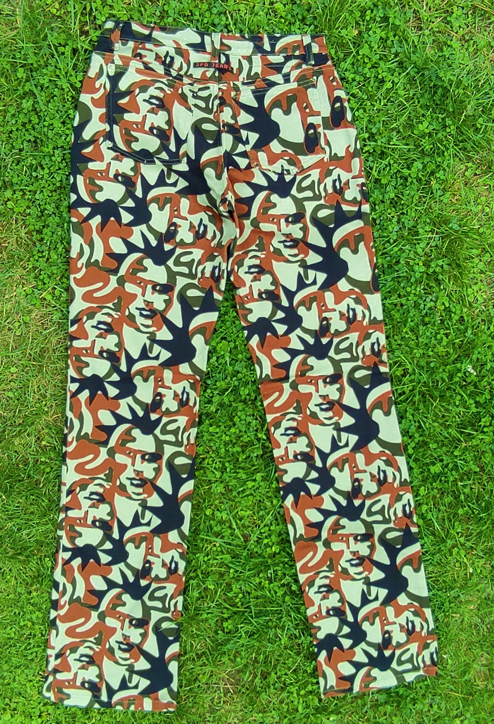 Jean Paul Gaultier Jean Paul Gaultier Fight Racism Camouflage Punk Faces Pants Size 28" / US 6 / IT 42 - 18 Thumbnail