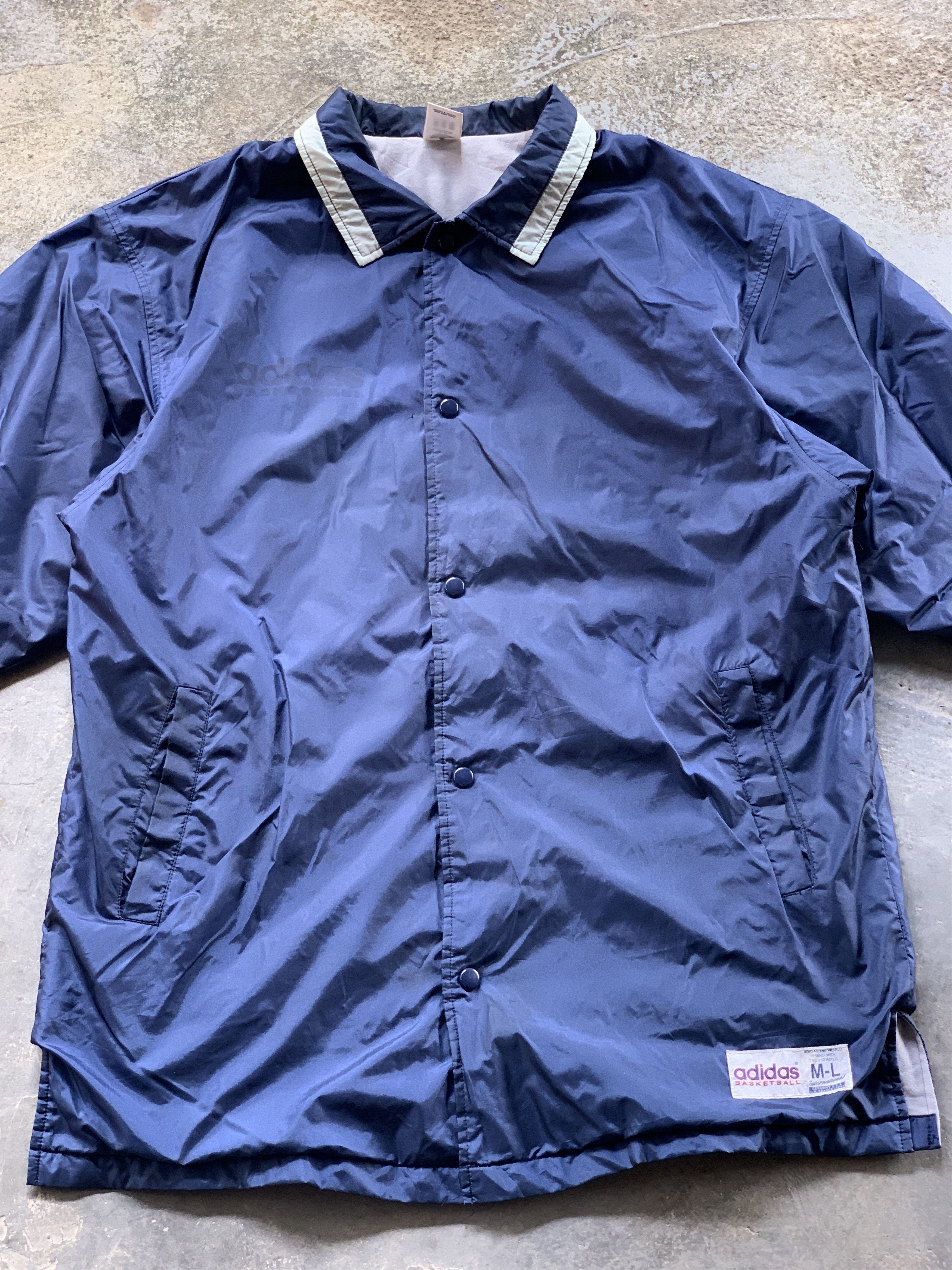 Adidas Vintage Adidas Basketball Long Jacket Size US L / EU 52-54 / 3 - 3 Thumbnail