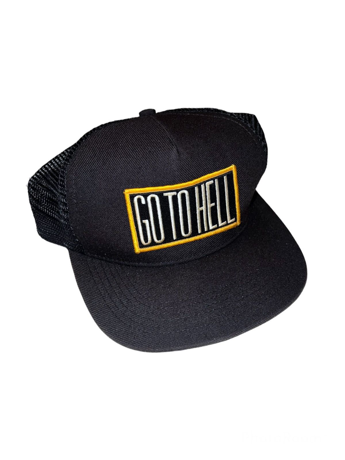 image of Supreme Go To Hell Trucker Hat in Black, Men's