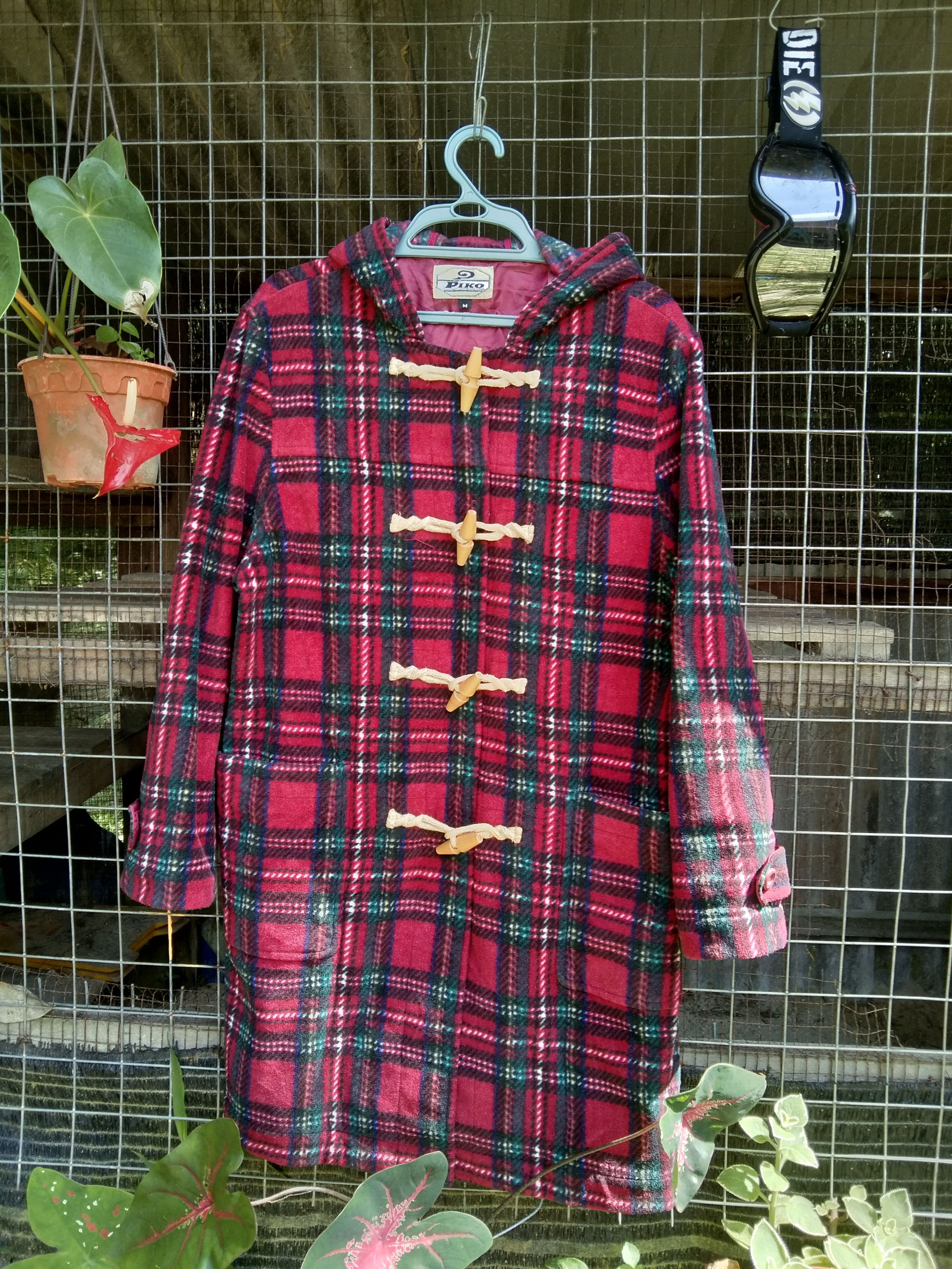 Japanese Brand VINTAGE PIKO PLAID DUFFLE COAT Size US M / EU 48-50 / 2 - 1 Thumbnail