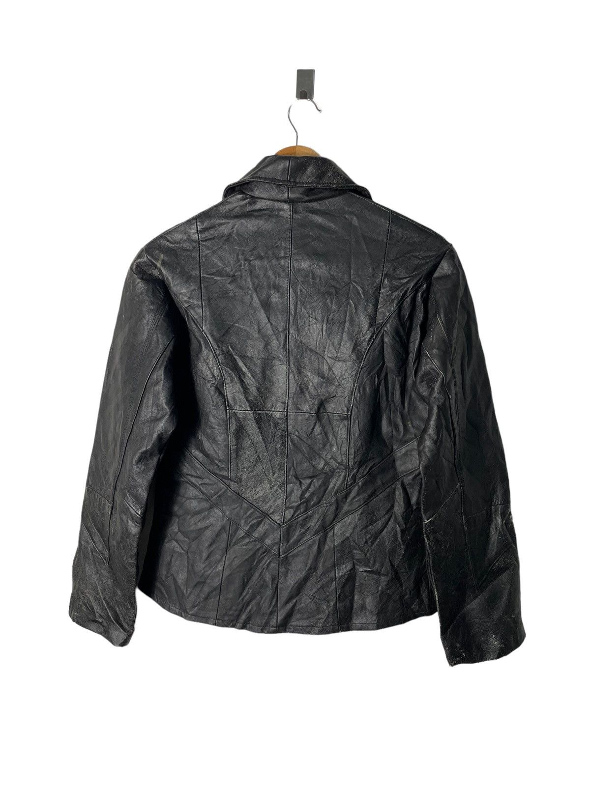 Genuine Leather Vintage Motorcycle Leather Jacket Womens Cafe Racer Style Size M / US 6-8 / IT 42-44 - 3 Thumbnail