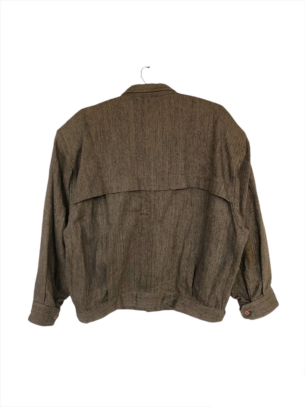 Issey Miyake 80s Issey Miyake Runway Hemp Boxy Noise Jacket Size US L / EU 52-54 / 3 - 8 Thumbnail