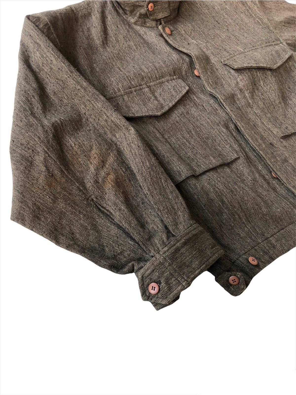Issey Miyake 80s Issey Miyake Runway Hemp Boxy Noise Jacket Size US L / EU 52-54 / 3 - 12 Thumbnail