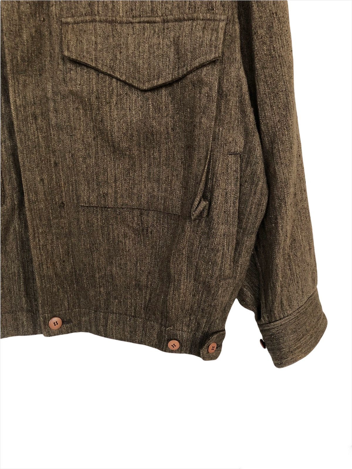 Issey Miyake 80s Issey Miyake Runway Hemp Boxy Noise Jacket Size US L / EU 52-54 / 3 - 6 Thumbnail