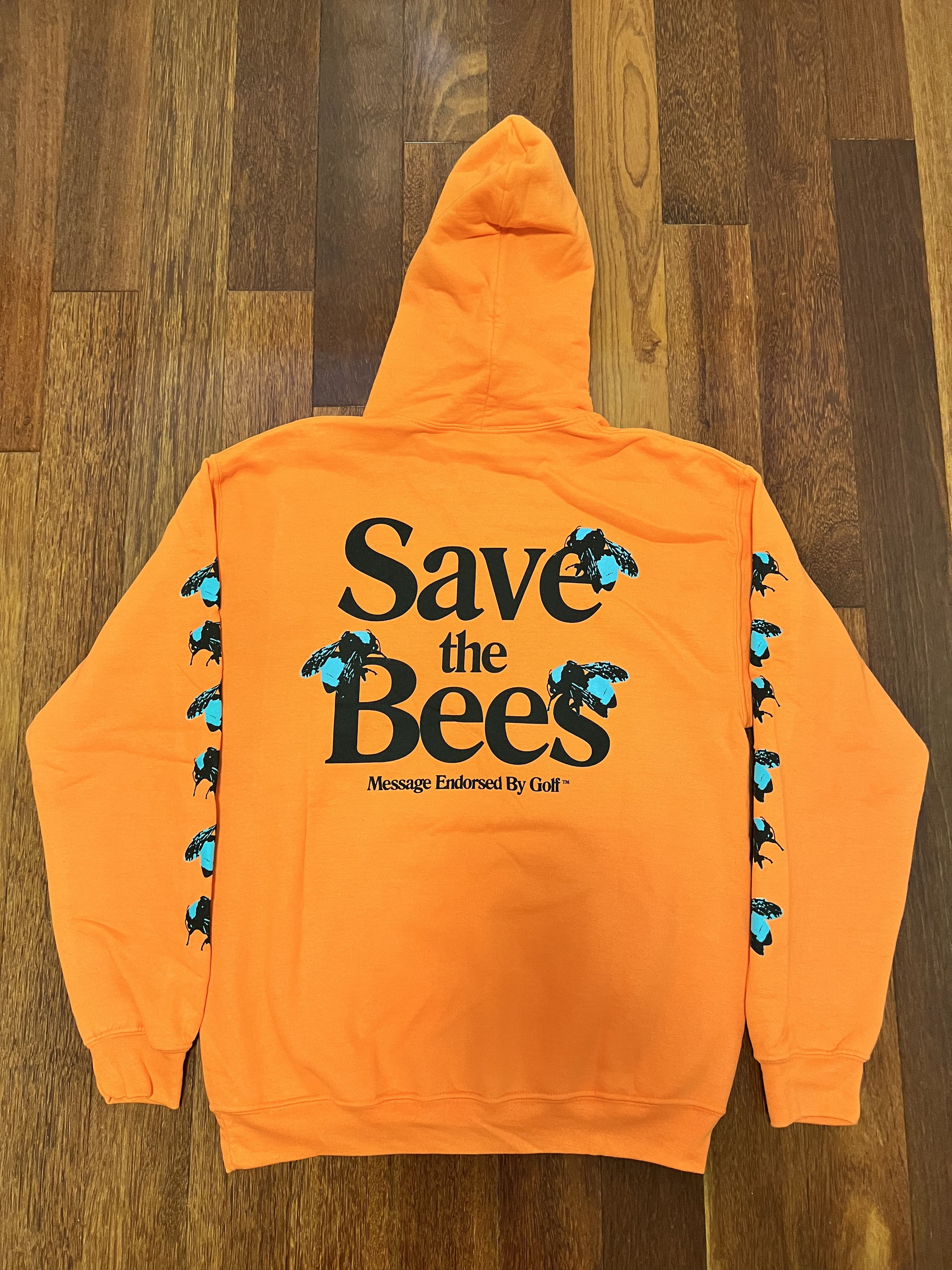 image of Golf Wang Save The Bees Hoodie Safety Orange, Men's (Size Large)