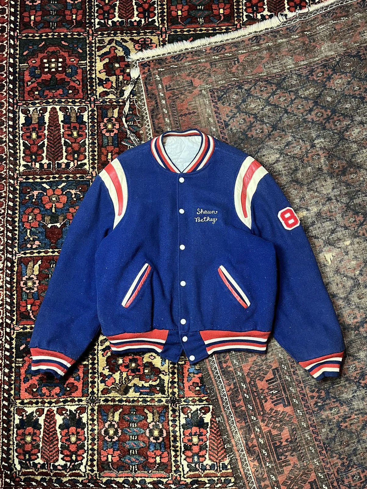 image of Made In USA x Varsity Jacket Vintage Varsity Jacket in Blue, Men's (Size XL)