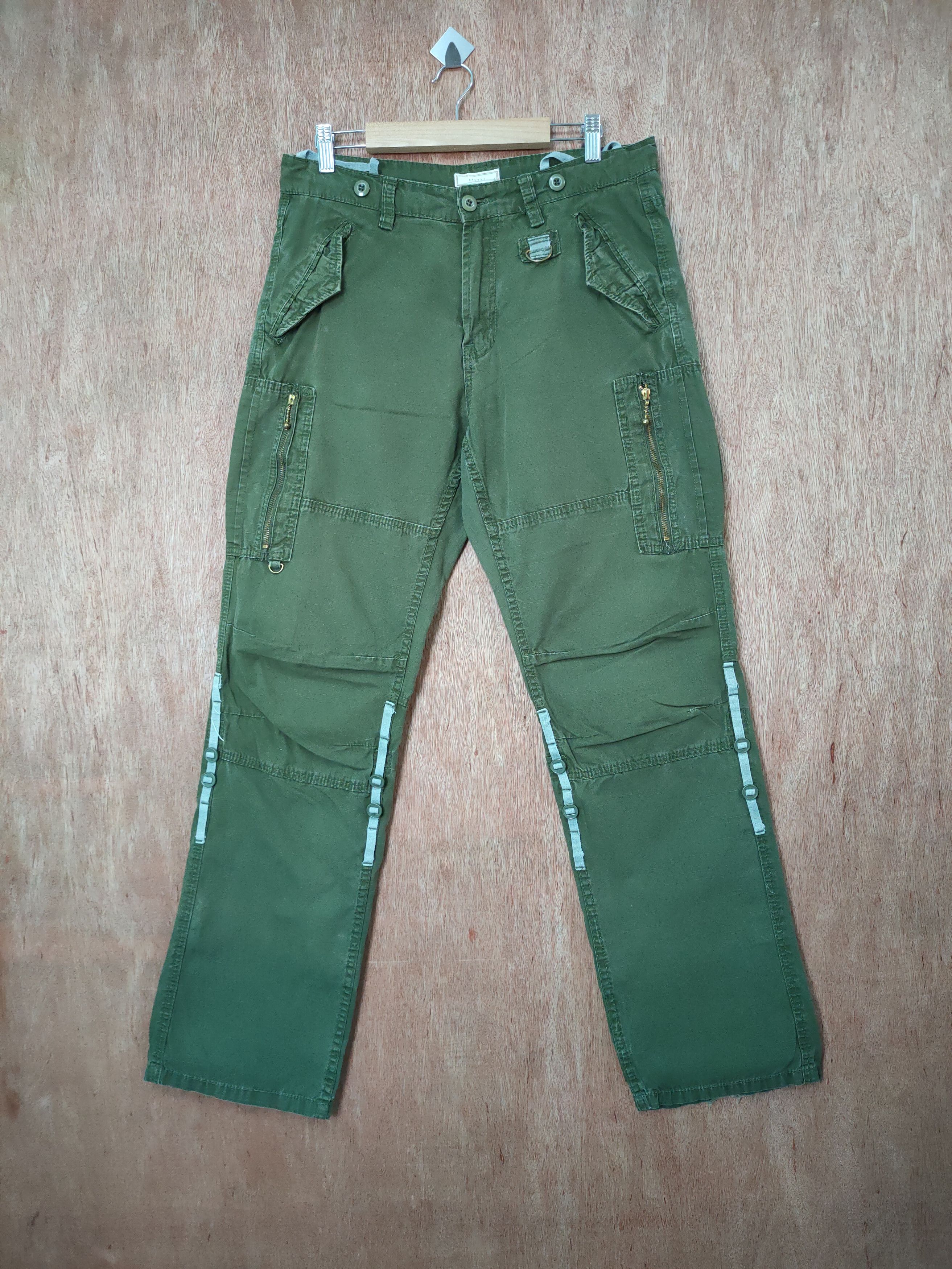 image of Vintage Browny Cargo Pants Multipocket Tactical in Green, Men's (Size 30)