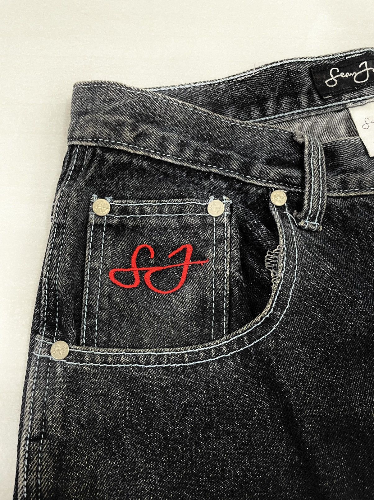 Fubu × JNCO × Sean John Vintage Sean John Carpenter Jeans Embroidery Logo Distress Size US 30 / EU 46 - 6 Thumbnail