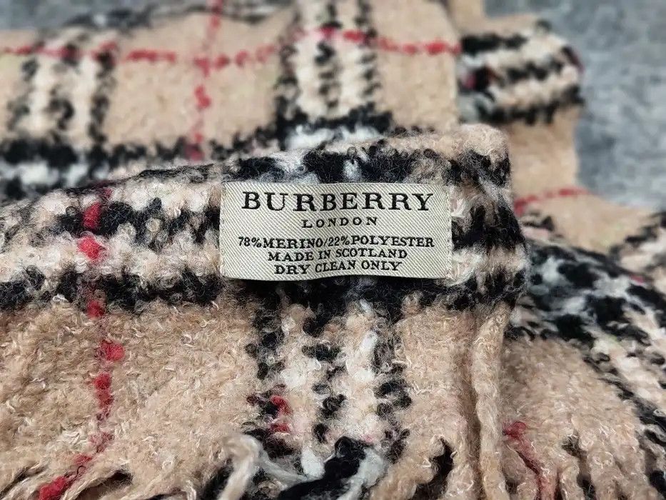 Burberry Burberry London Tan Multicolor Merino Blend Nova Check Scarf Size ONE SIZE - 10 Thumbnail